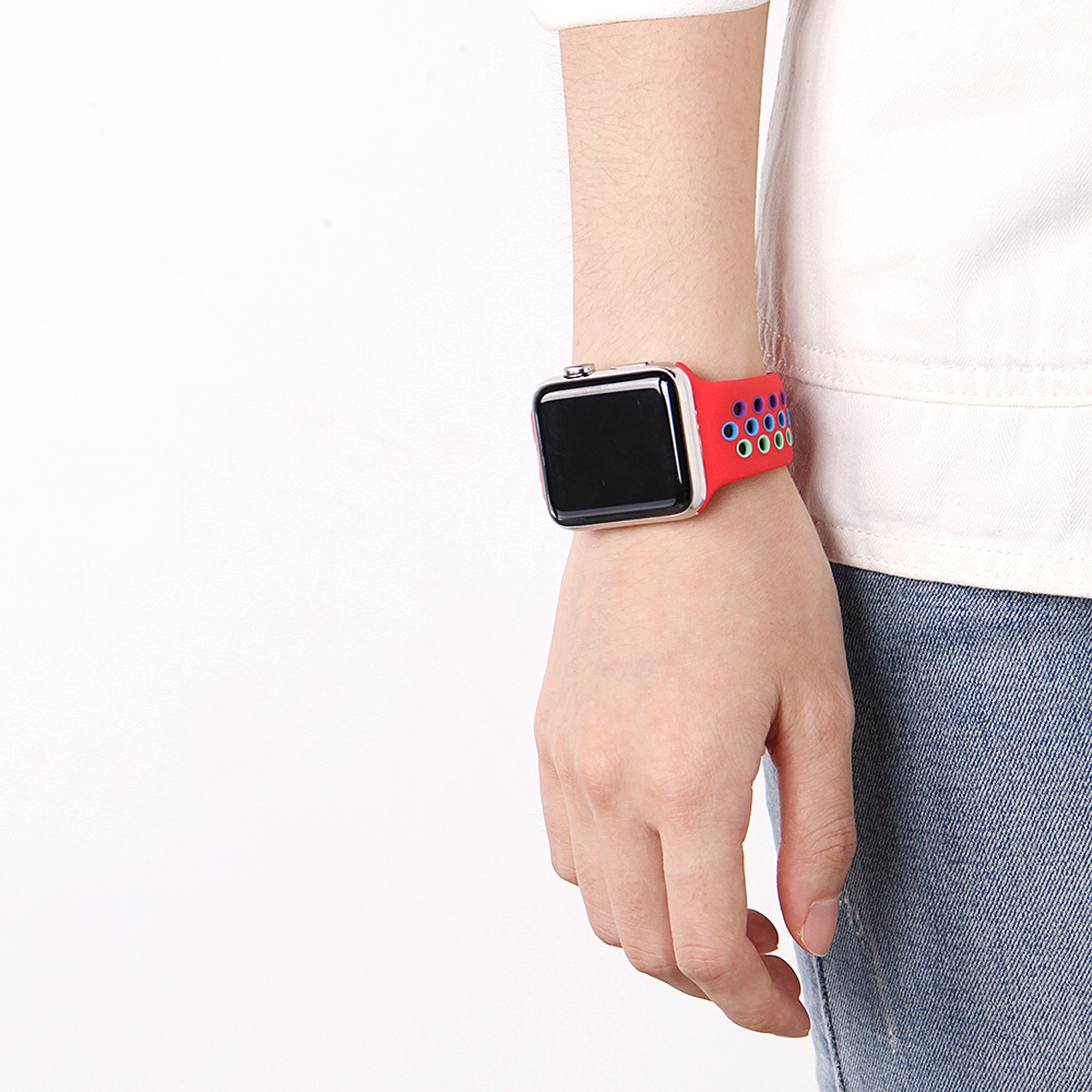 Apple Watch Double Sport Strap - Colourful Red