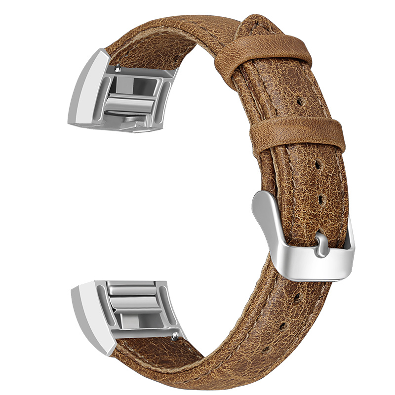 Fitbit Charge 2 Genuine Leather Strap - Light Brown