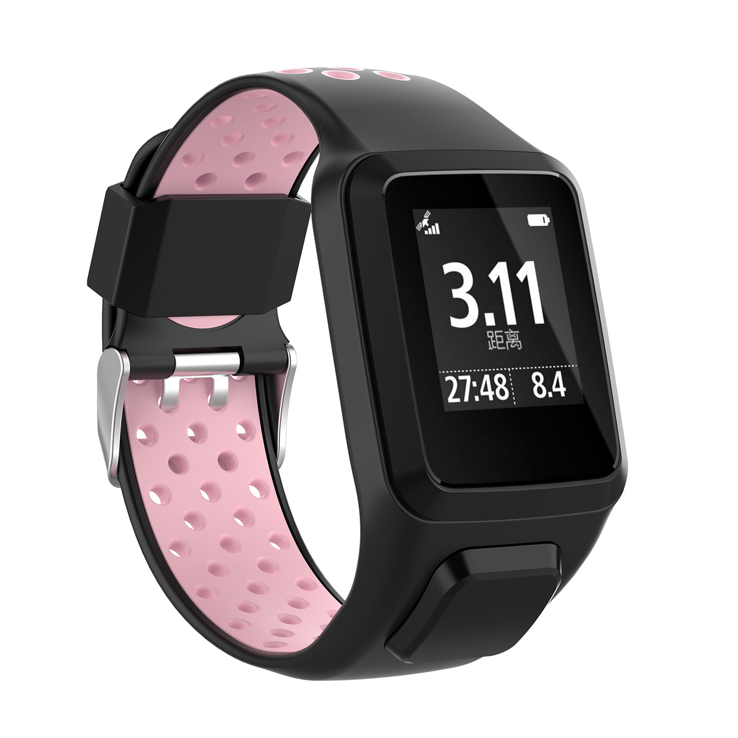 Tomtom Runner / Spark / Adventure Double Sport Strap - Black Pink
