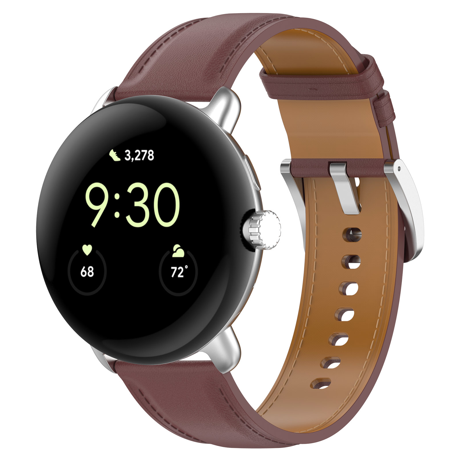 Google Pixel Watch Leather Strap - Dark Brown