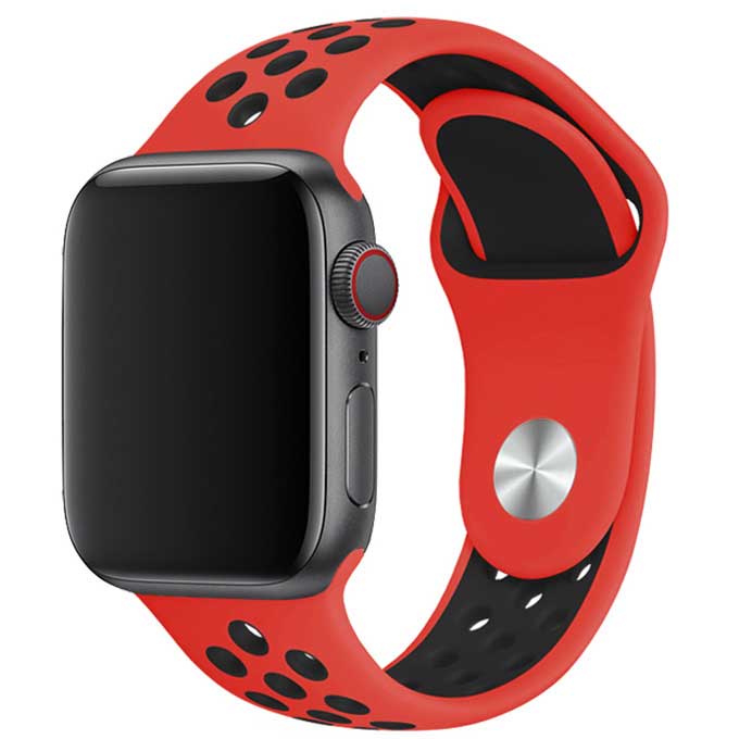 Apple Watch Double Sport Strap - Red Black
