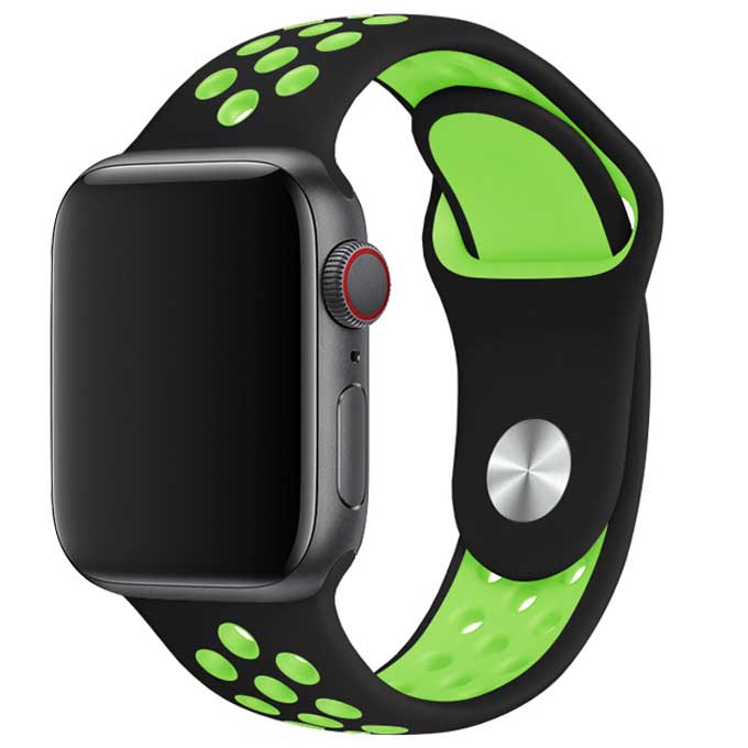 Apple Watch Double Sport Strap - Black Green