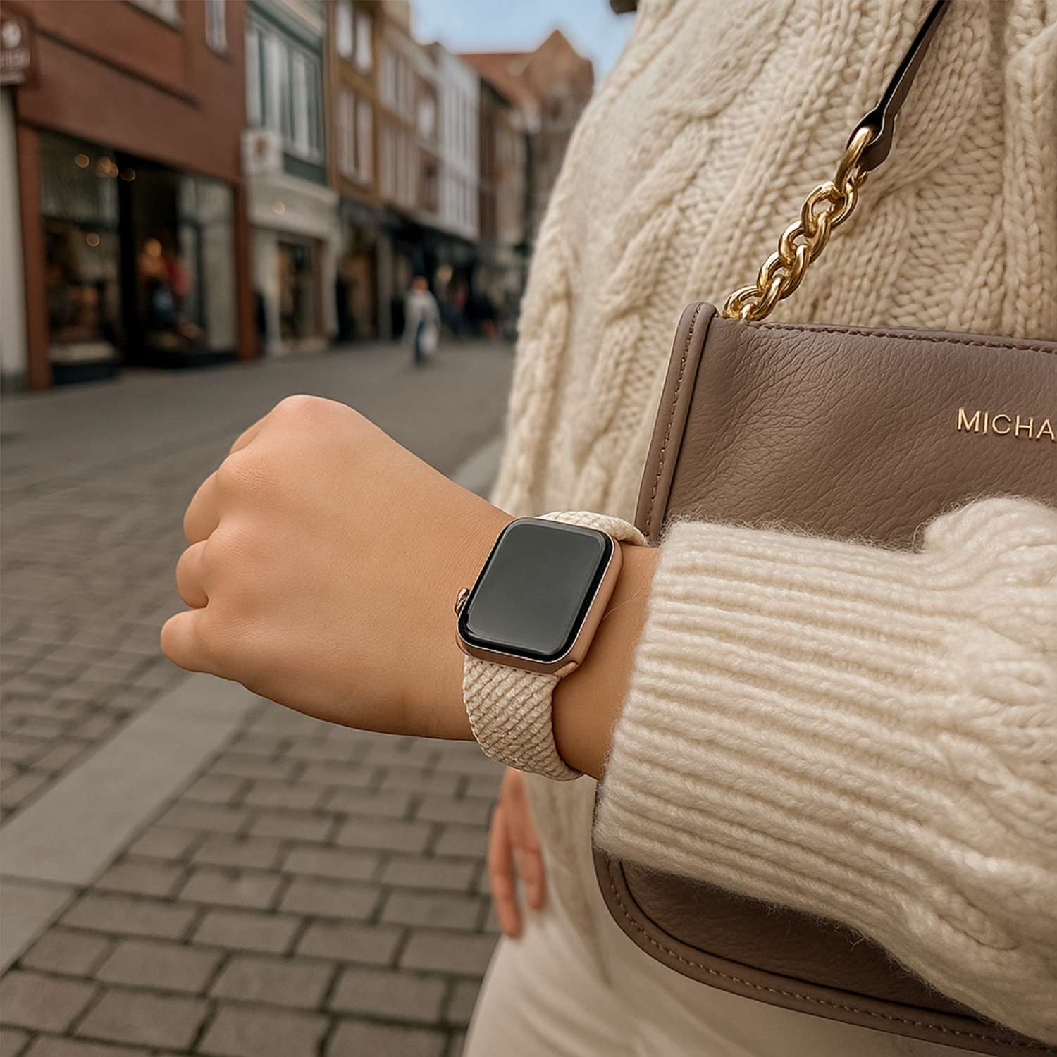 Apple Watch Nylon Braided Solo Loop Strap - Starlight