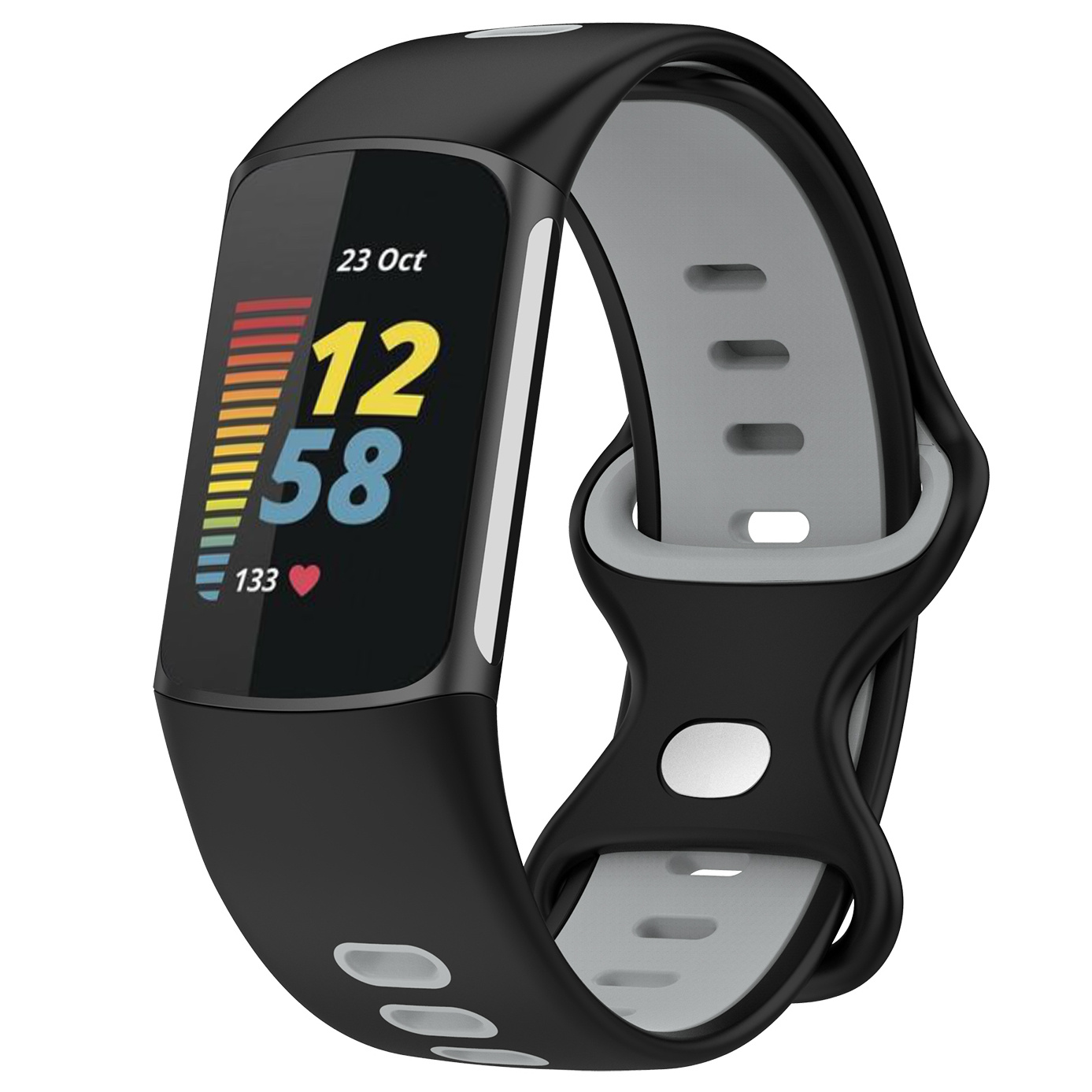 Fitbit Charge 5 Double Sport Strap - Black Grey
