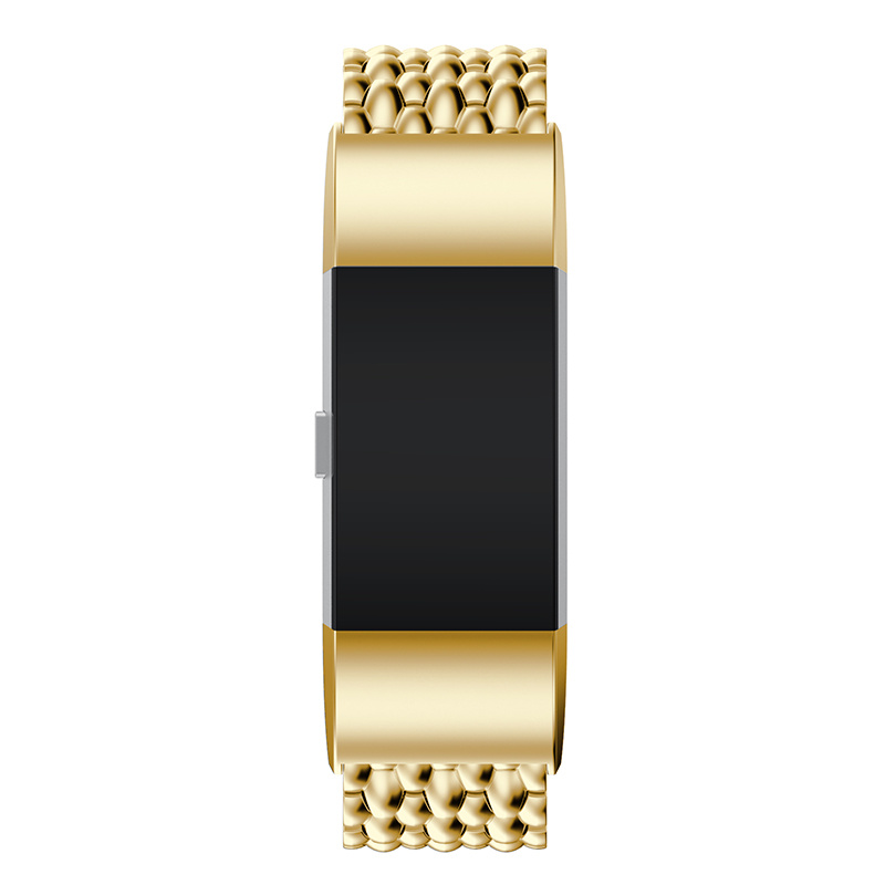Fitbit Charge 3 &Amp; 4 Dragon Steel Link Strap - Gold