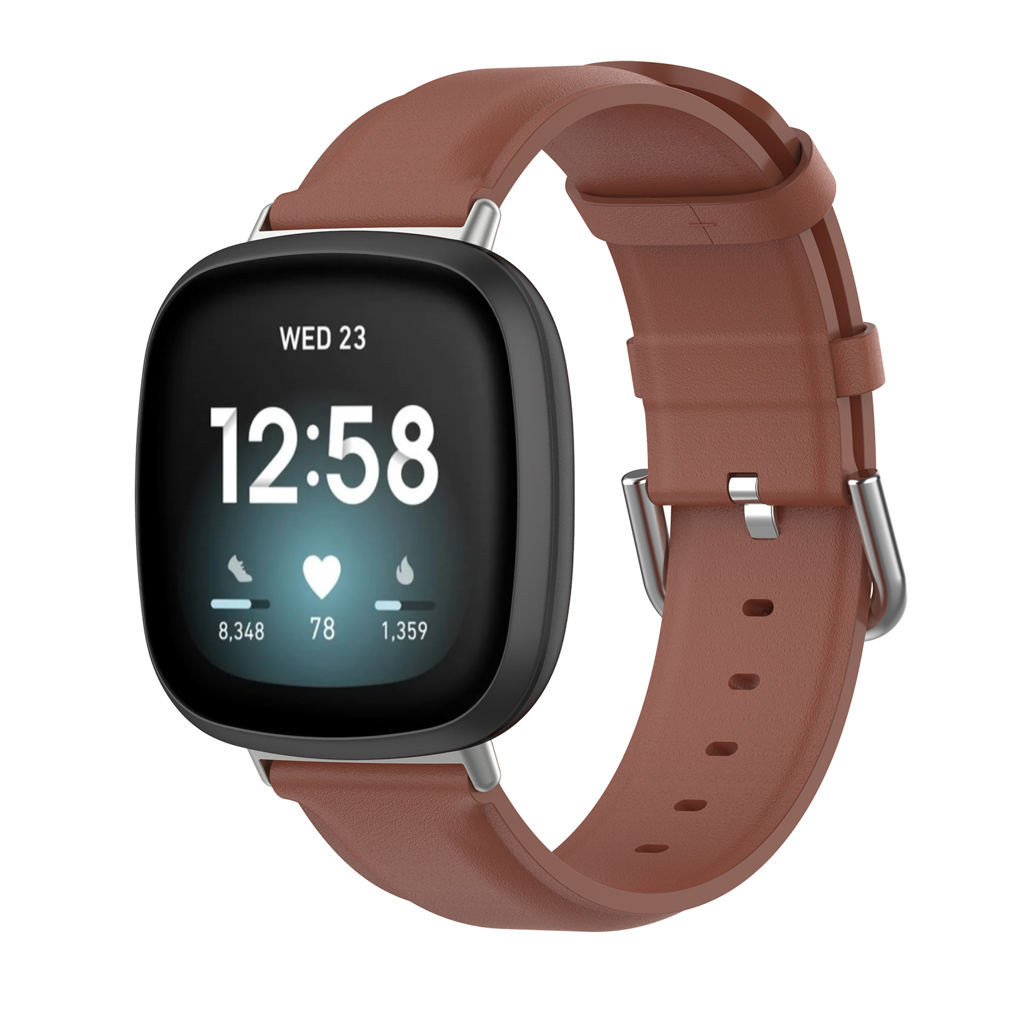 Fitbit Versa 3 / Sense Leather Strap - Brown