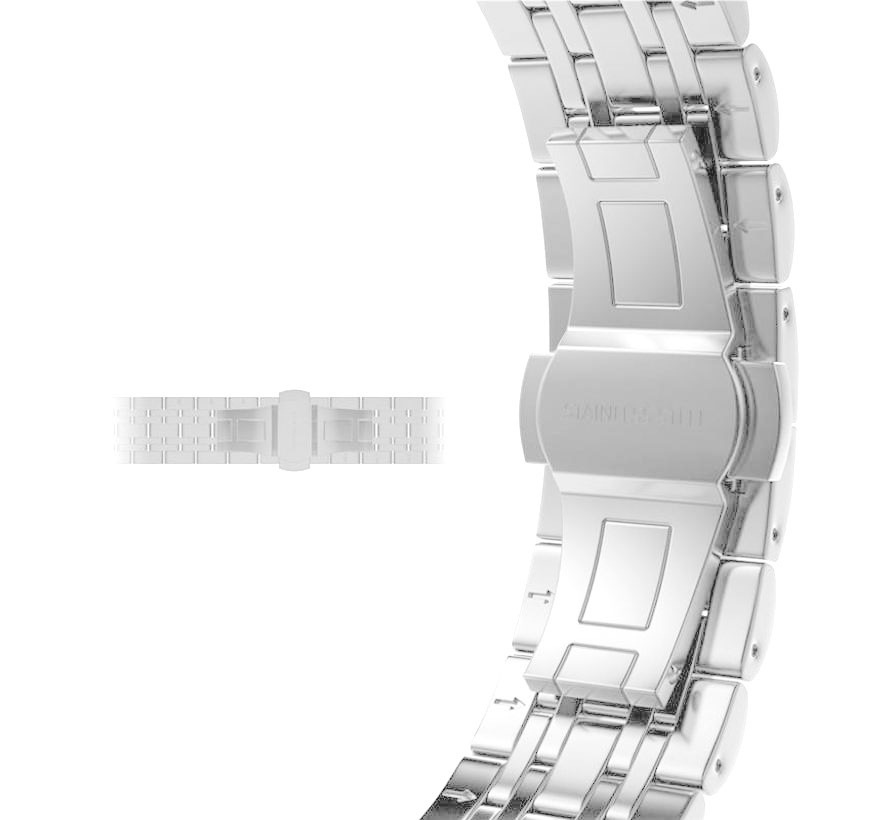 Apple Watch Steel Stainless Steel Link Strap - Silver Gold