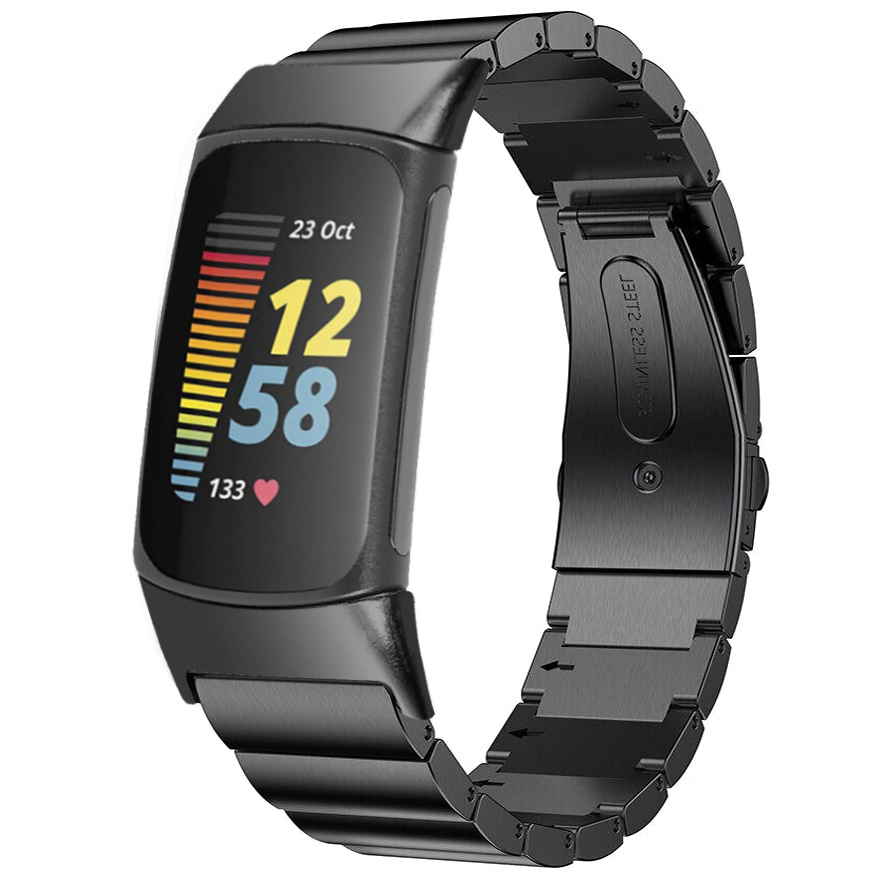 Fitbit Charge 5 Steel Link Strap - Black
