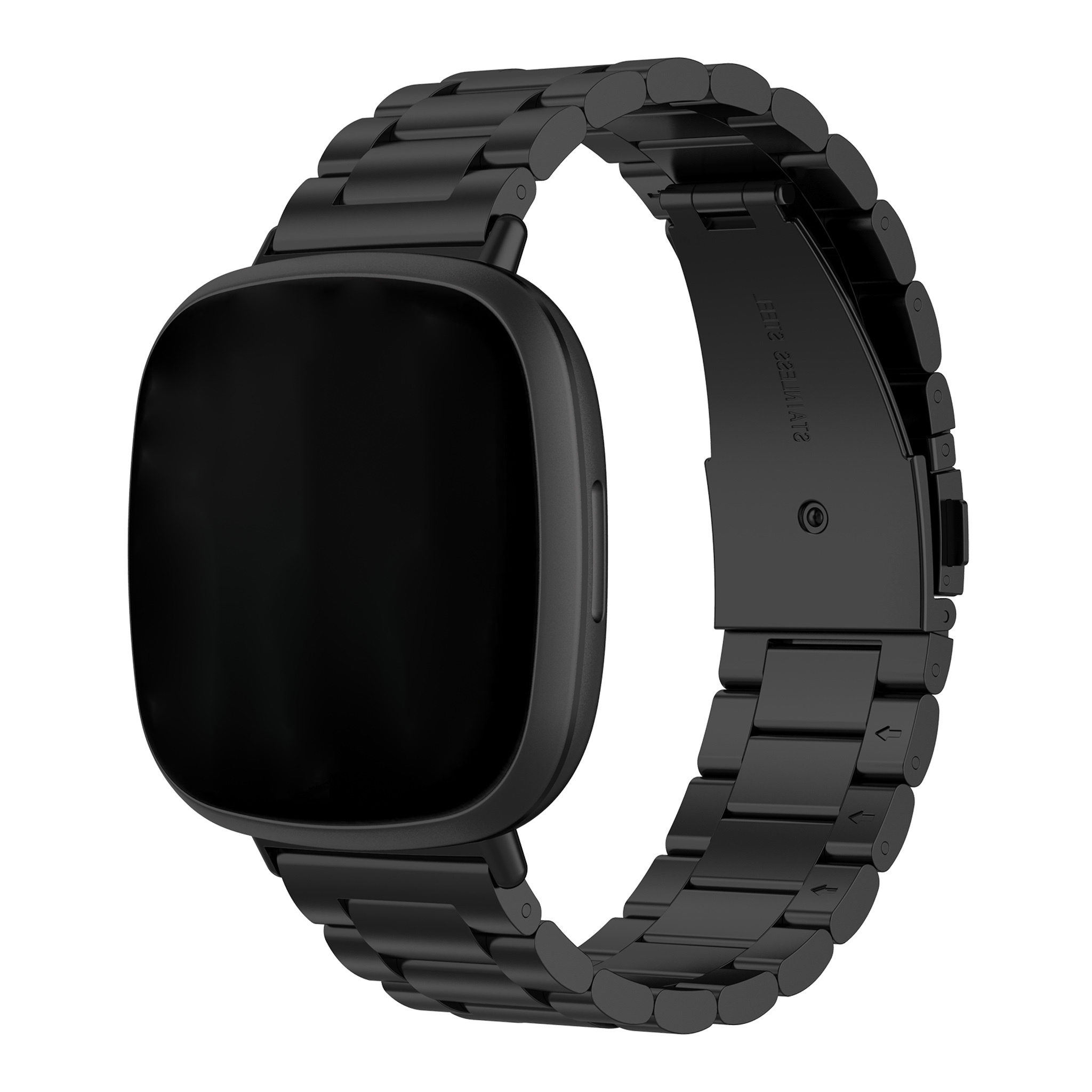 Fitbit Versa 3 / Sense Beads Steel Link Strap - Black