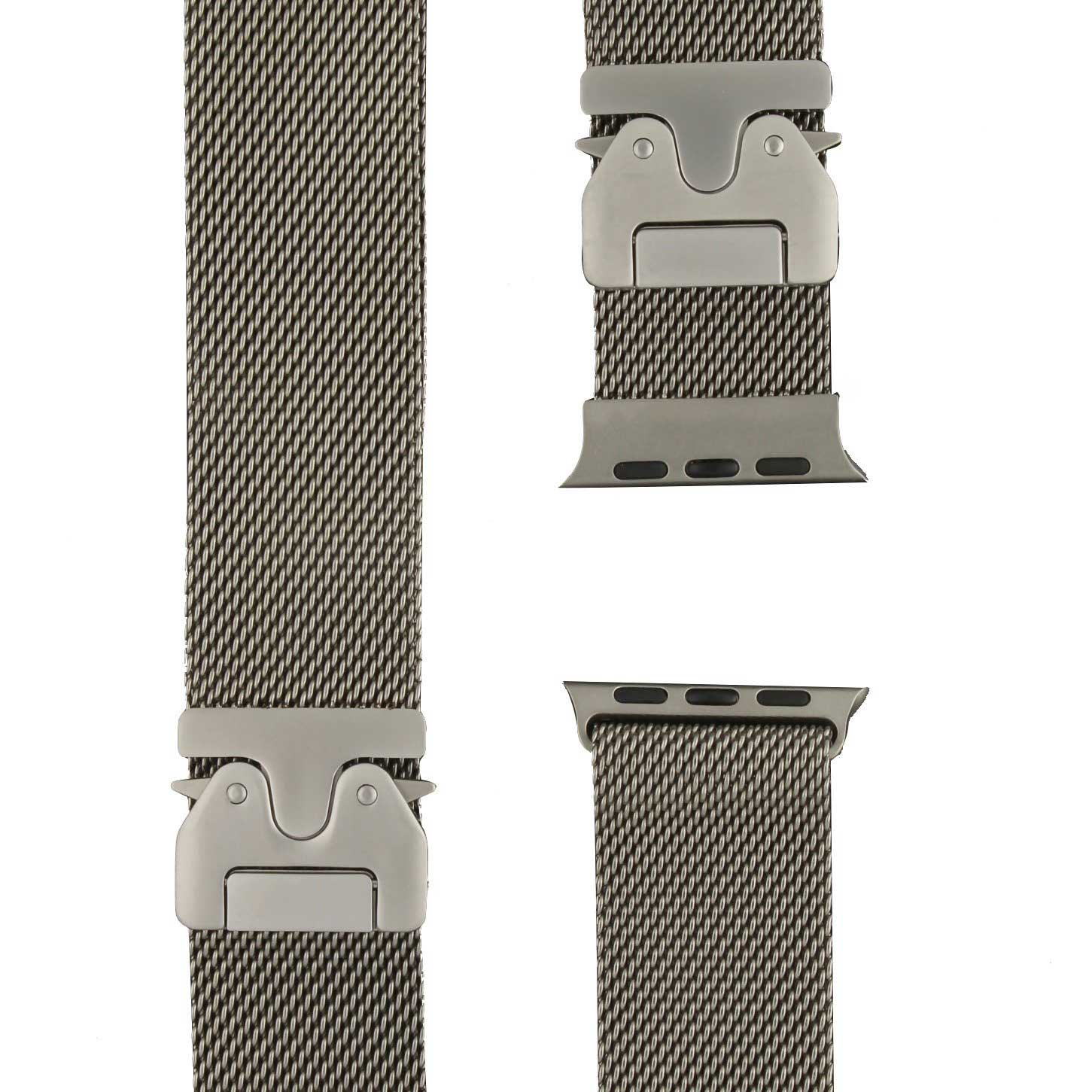Apple Watch Milanese Buckle Loop Band - Natural Titanium
