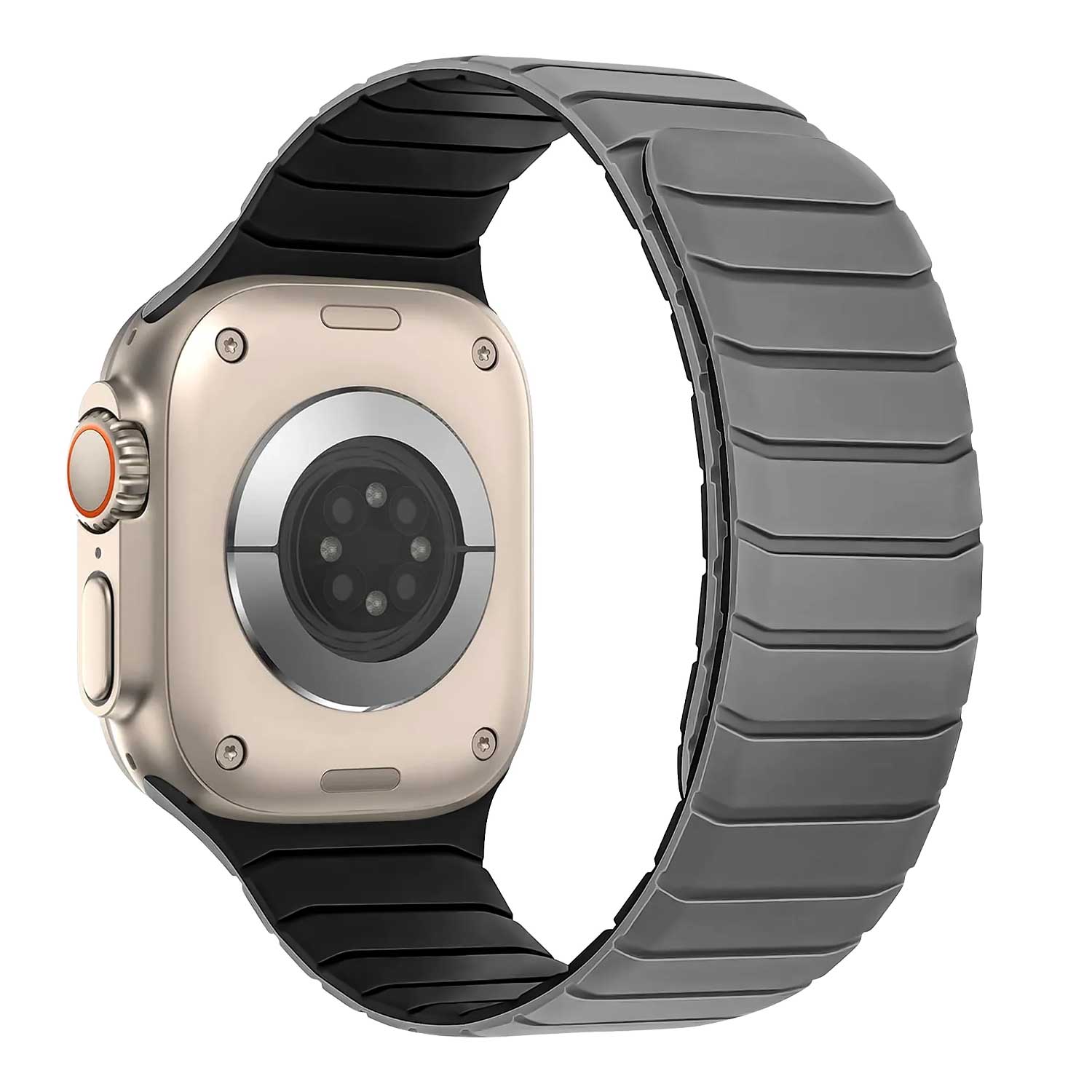 Apple Watch strap Vetra - silicone - grey black