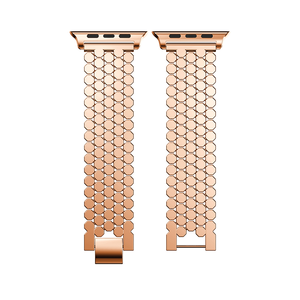 Apple Watch Fish Steel Link Strap - Rose Gold