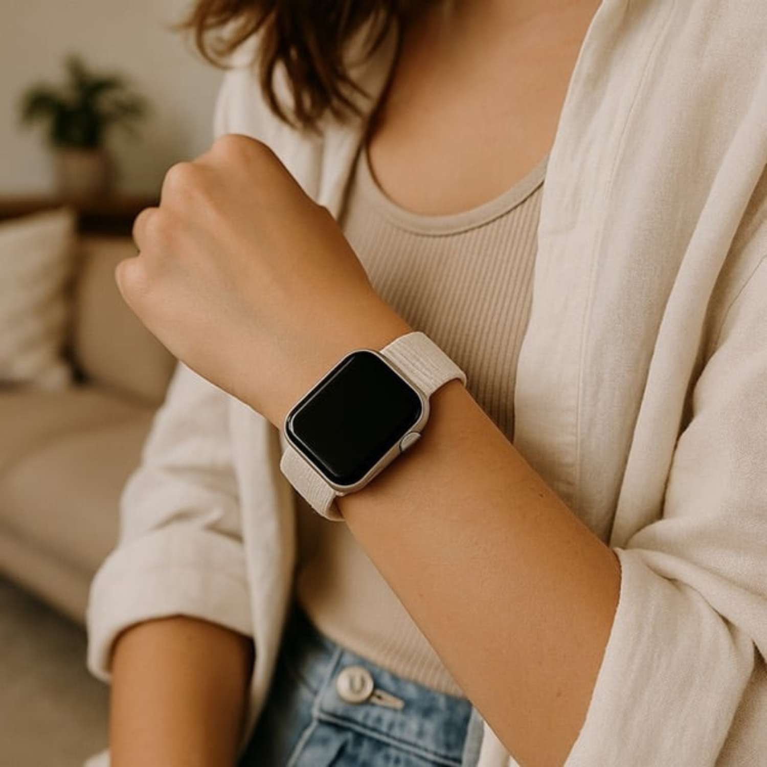 Apple Watch Nylon Sport Loop Strap - Starlight