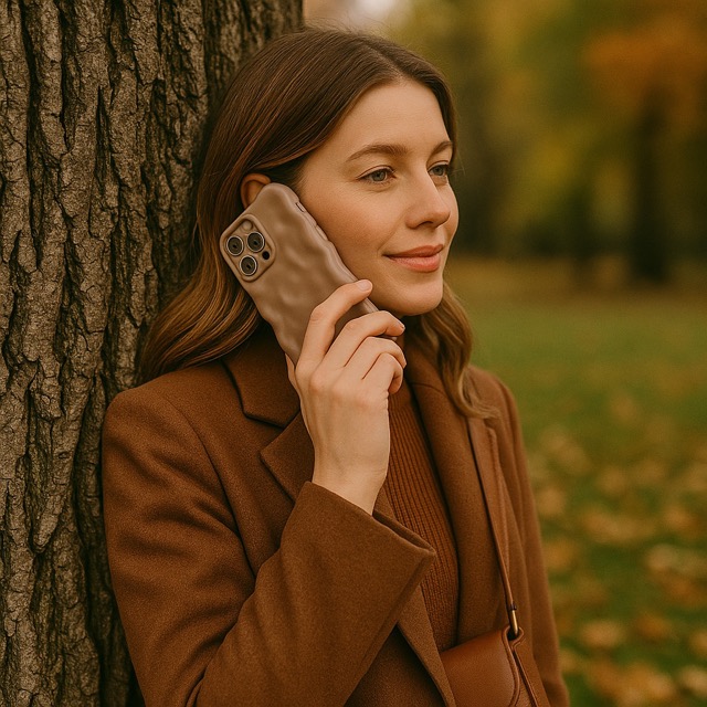 iPhone 15 case Bubble - light brown