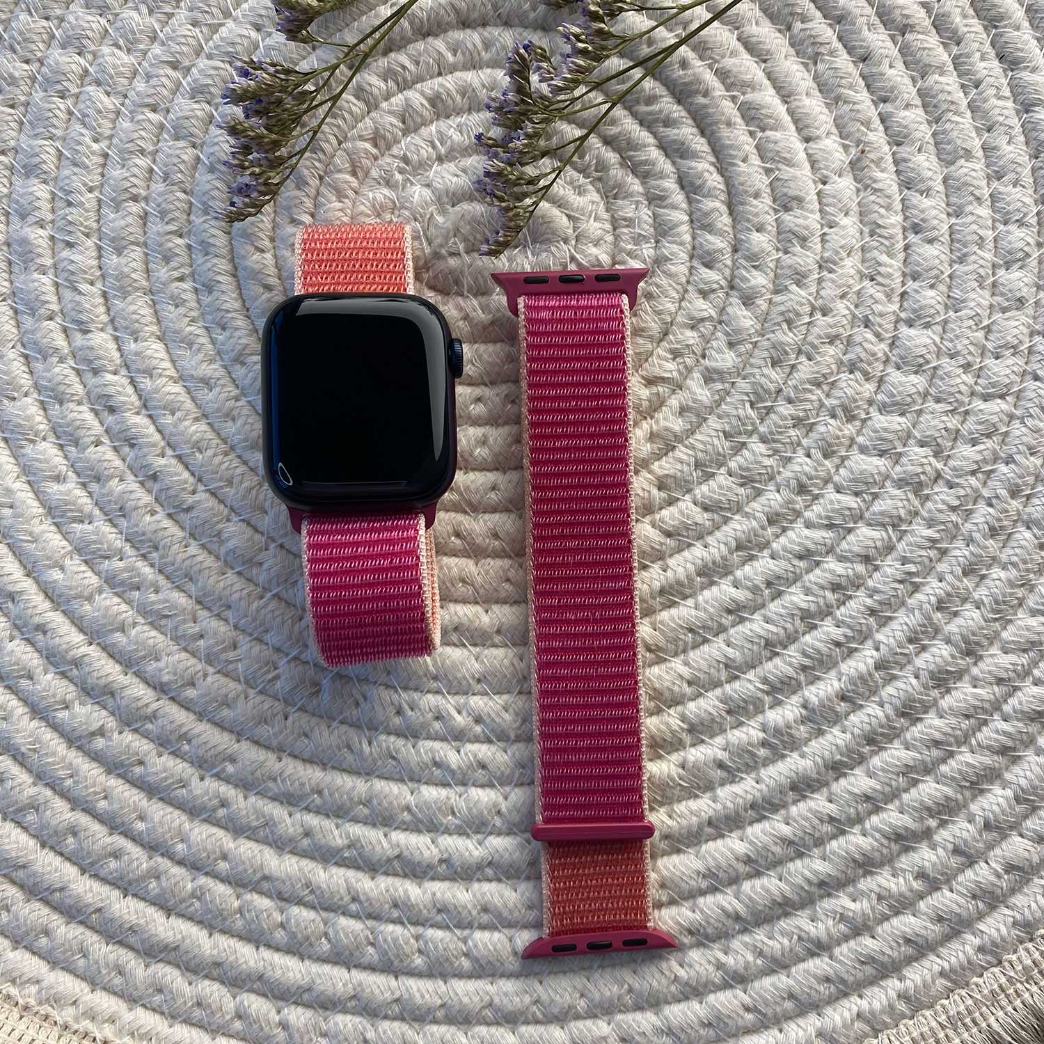 Apple Watch Nylon Sport Loop Strap - Pomegranate