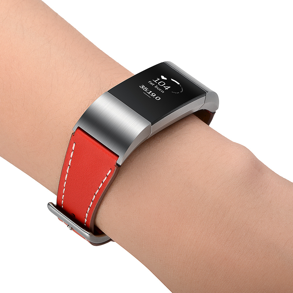 Fitbit Charge 2 Premium Leather Strap - Red