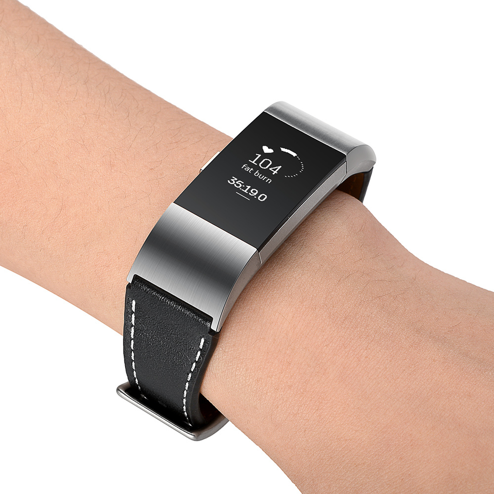 Fitbit Charge 2 Premium Leather Strap - Black
