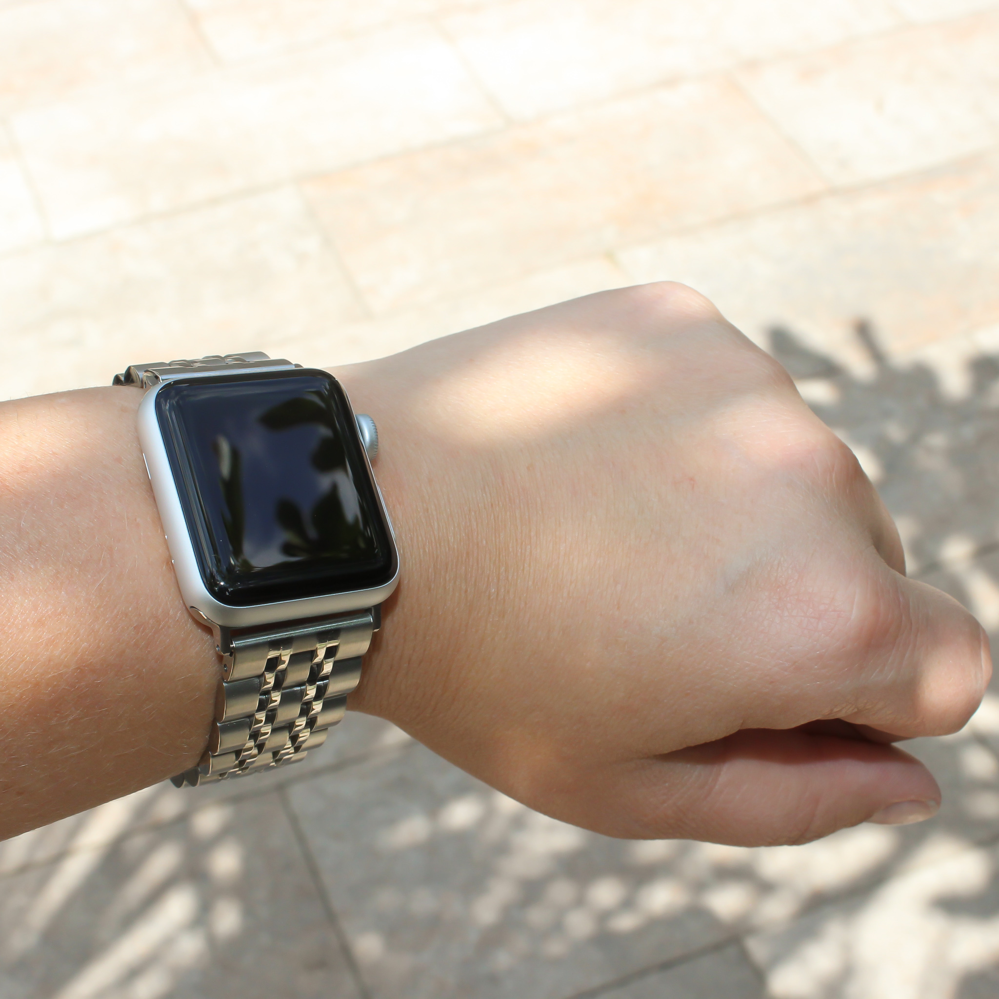 Apple Watch Steel Stainless Steel Link Strap - Silver