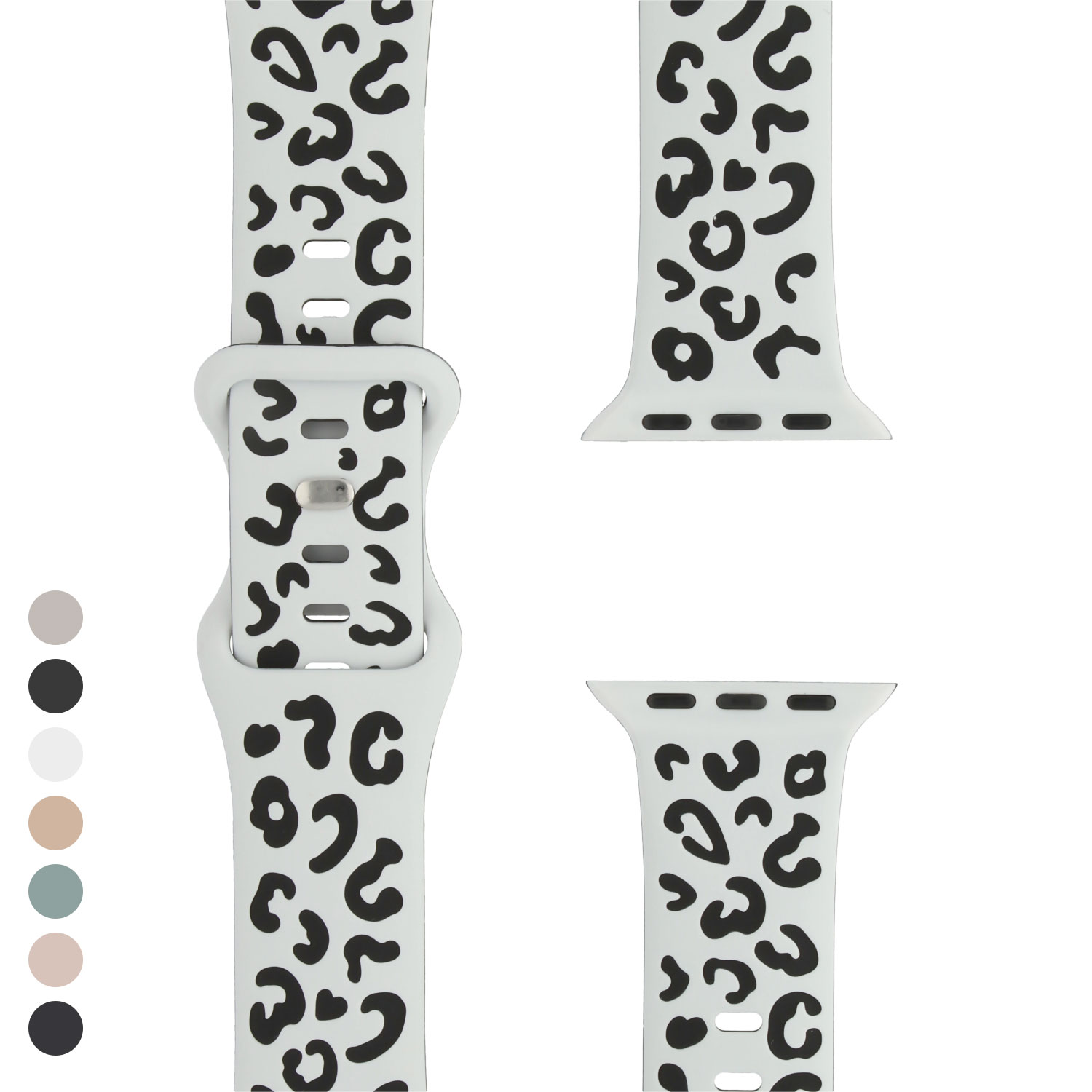 Apple Watch silicone luipaard Wild band - Wit Zwart - 7440850314323 - 123watches - verkrijgbaar in verschillende kleuren