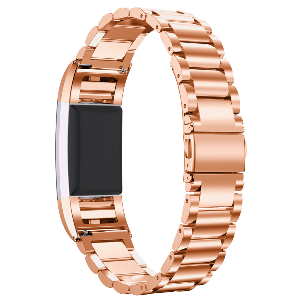Fitbit Charge 2 Beaded Steel Link Strap - Pink Gold