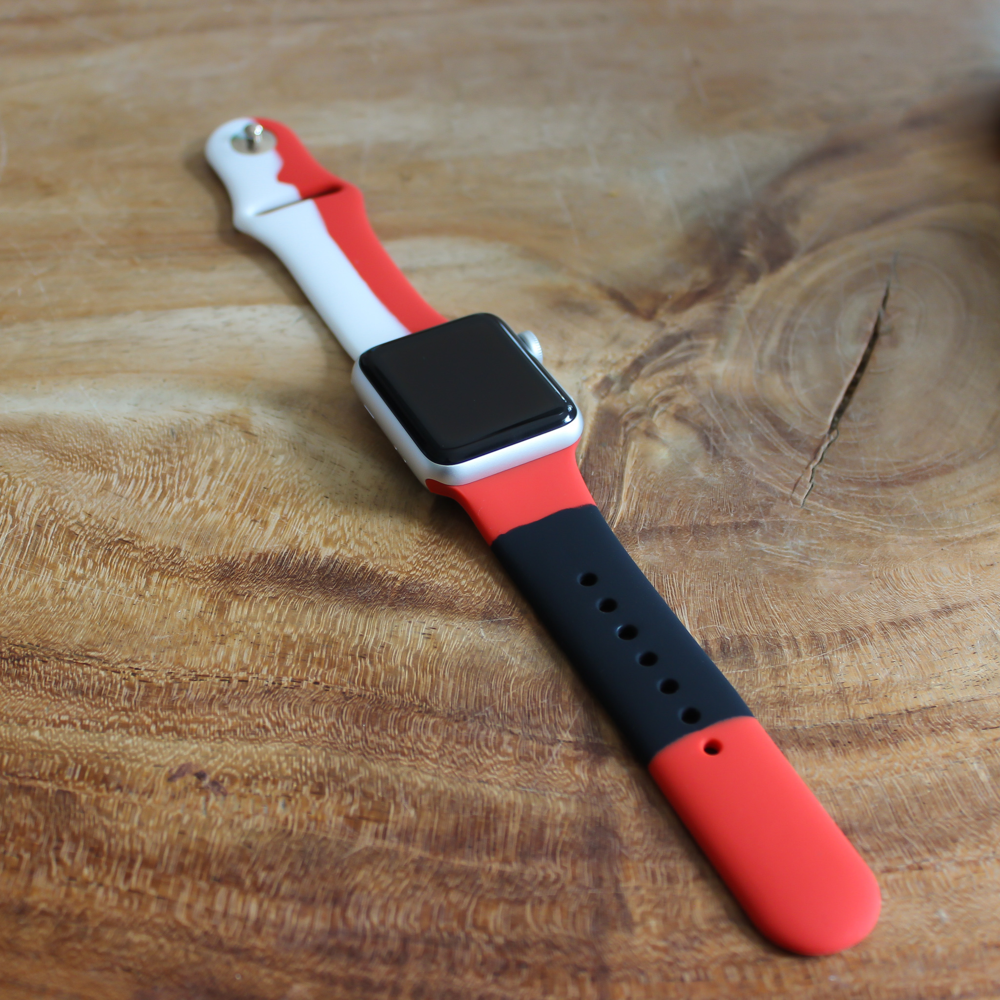 Apple Watch Sport Strap Black Unity - Red White