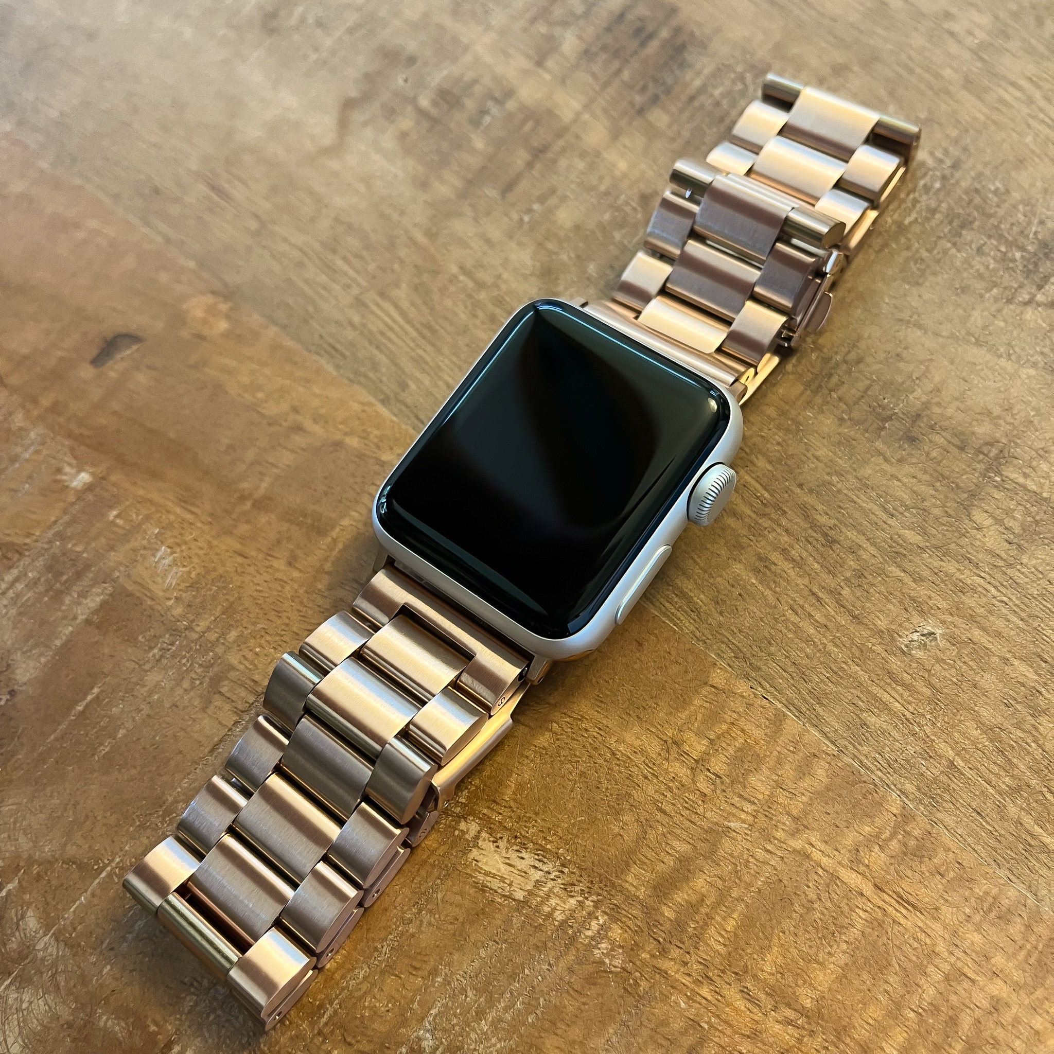 Apple Watch Beads Steel Link Strap - Rose Gold