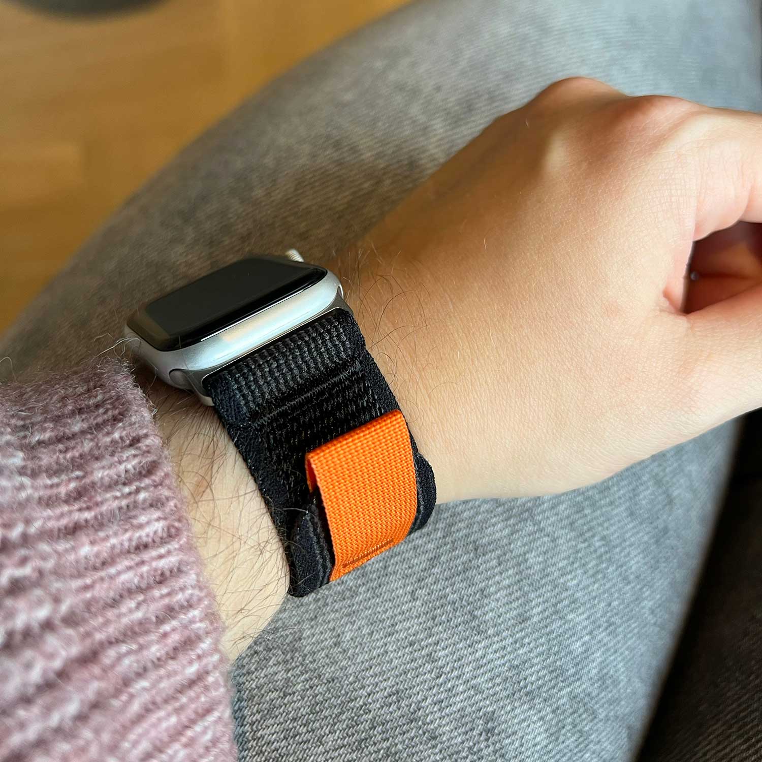 Apple Watch Nylon Trail Strap - Black Grey