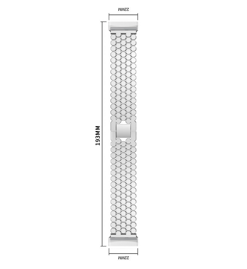 Fitbit Versa 3 / Sense Vis Steel Link Strap - Silver