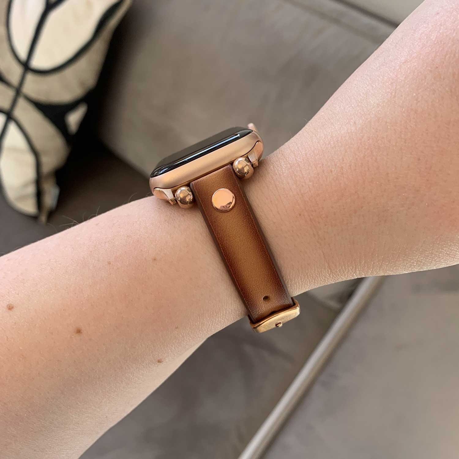 Apple Watch Leather Slim Strap - Brown