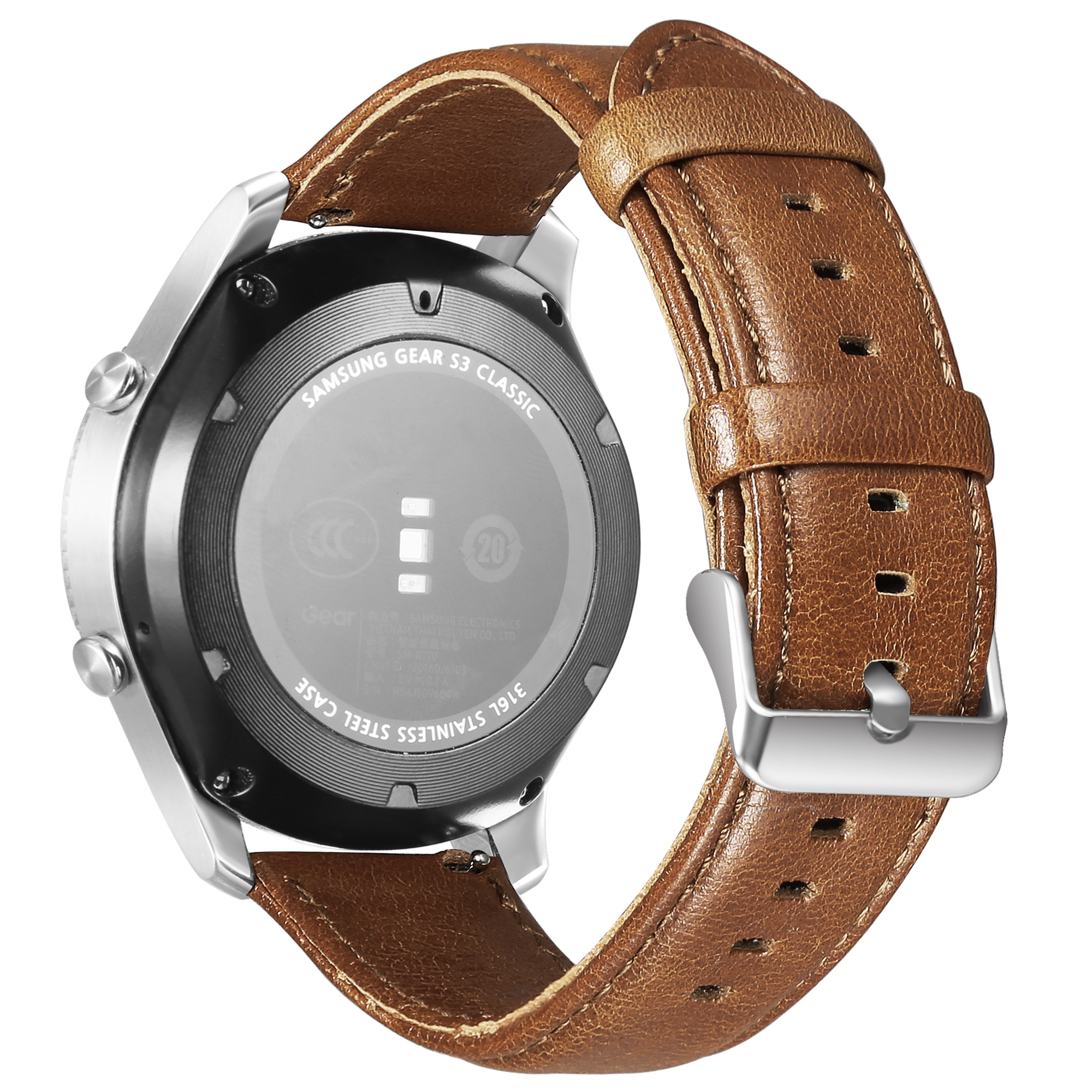 Samsung Galaxy Watch Genuine Leather Strap - Light Brown