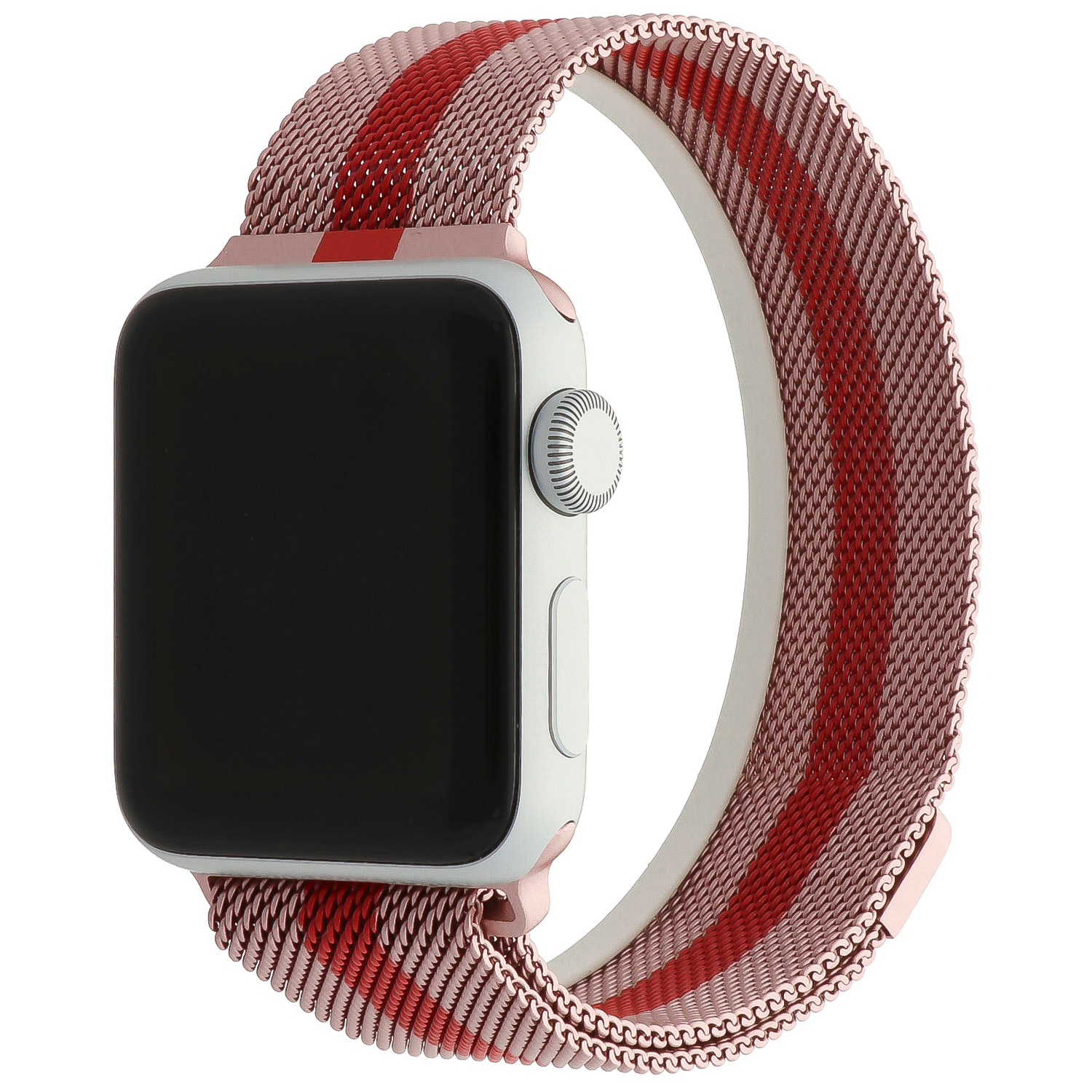 Apple Watch Milanese Strap - Pink Red Striped