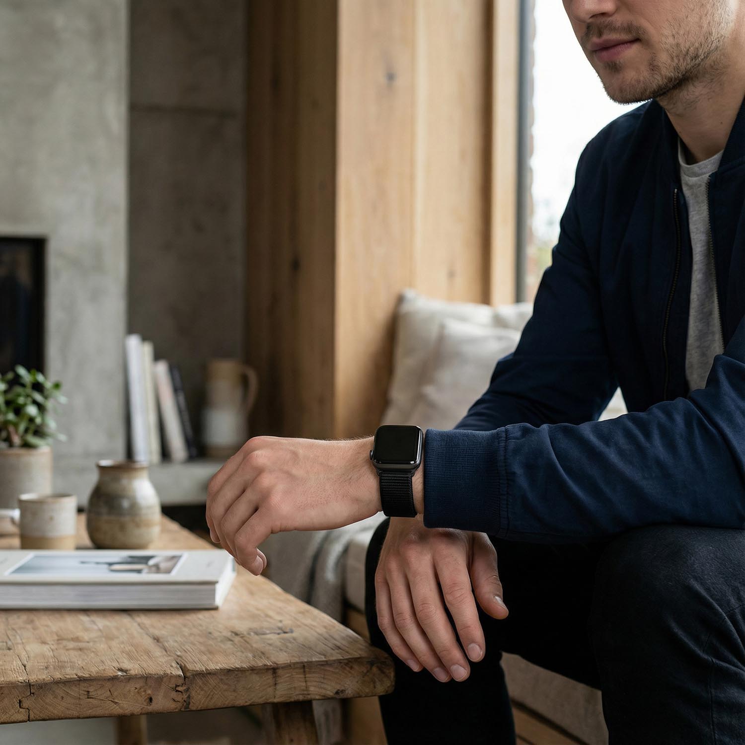 Apple Watch Nylon Sport Loop Strap - Dark Black