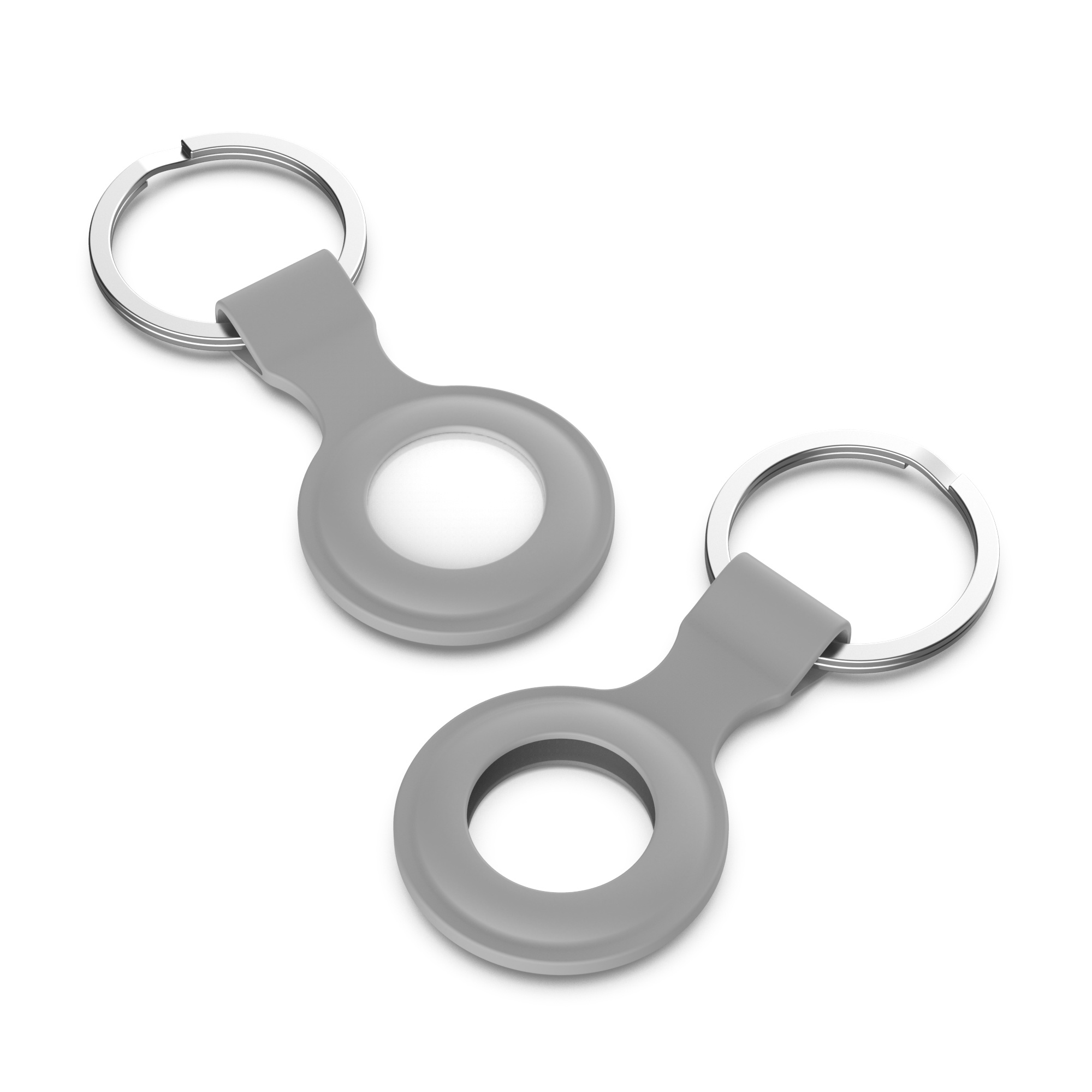 Airtag Silicone Ring Key Ring - Grey