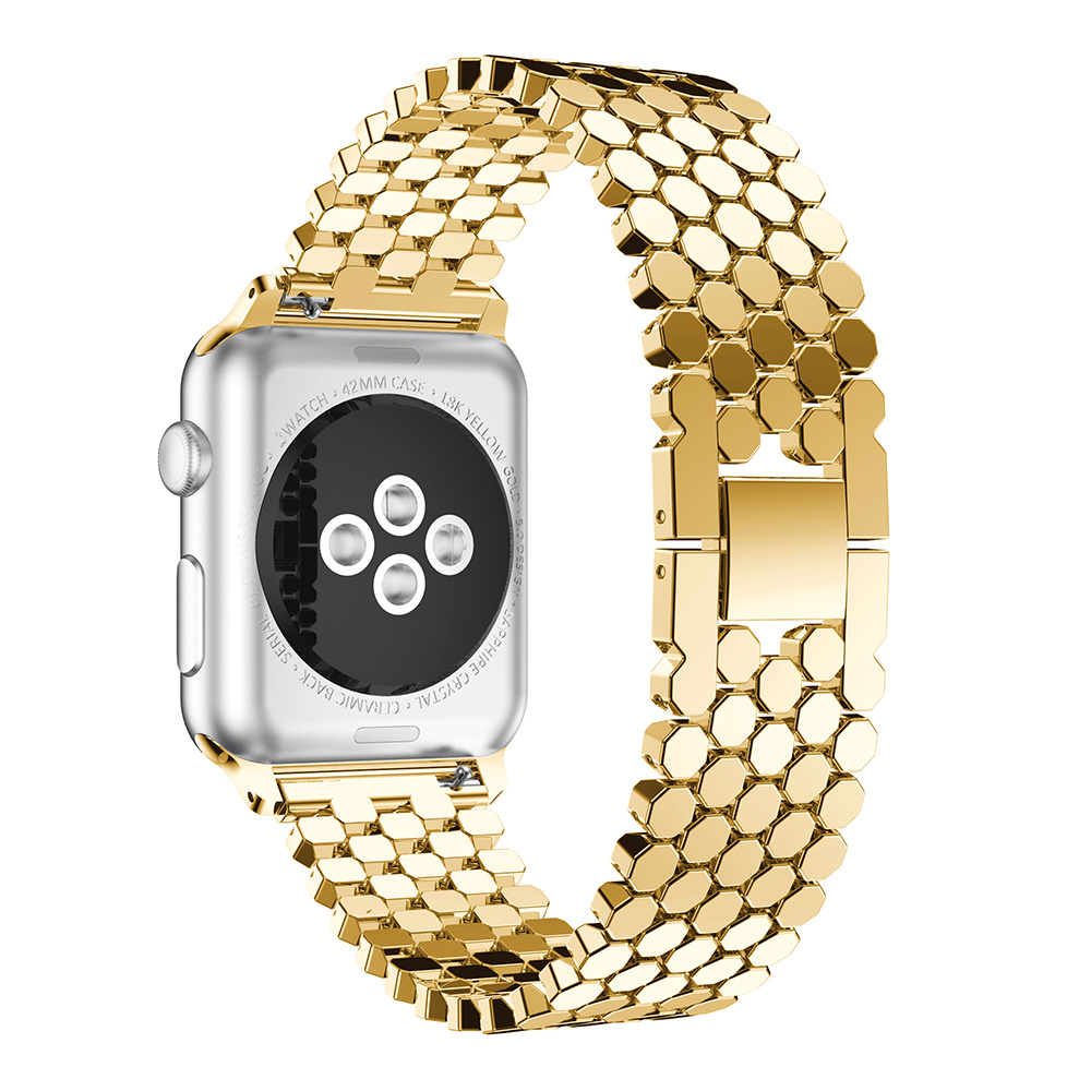 Apple Watch Fish Steel Link Strap - Gold