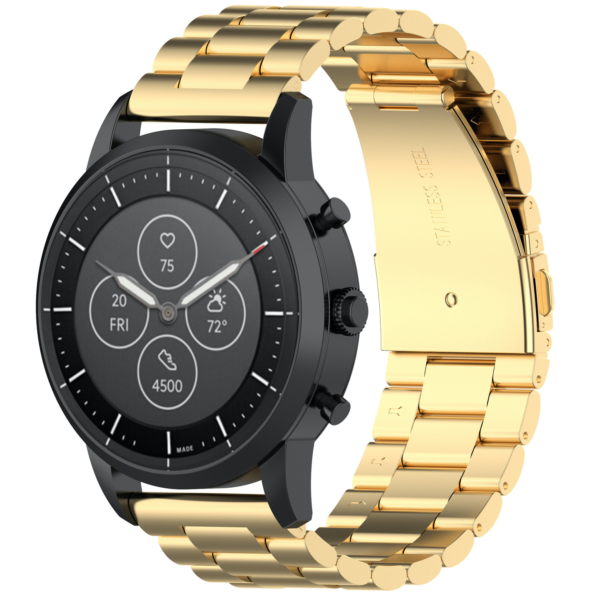 Huawei Watch Gt Beads Steel Link Strap - Gold