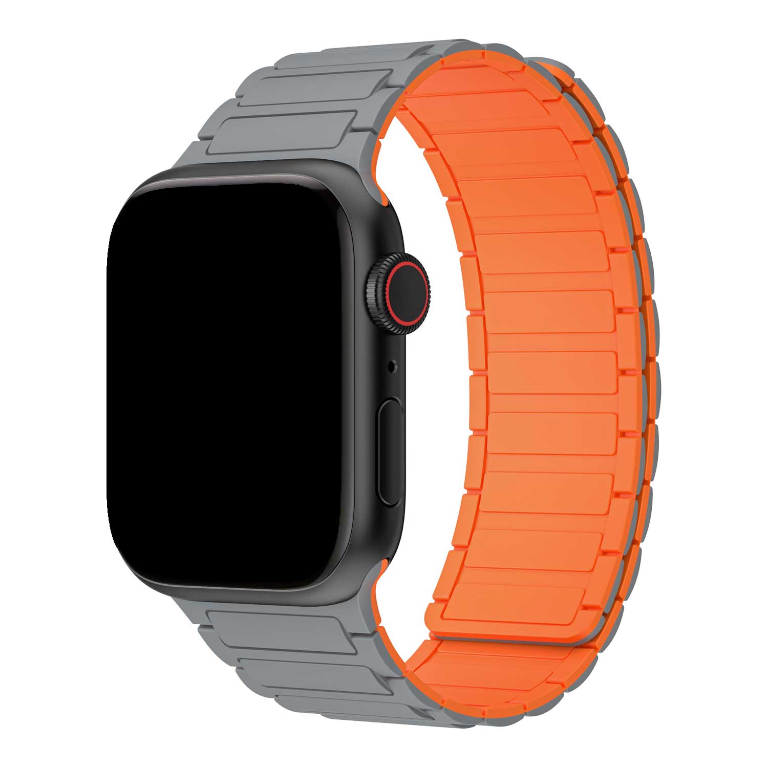 Apple Watch strap Zyro - silicone - grey orange