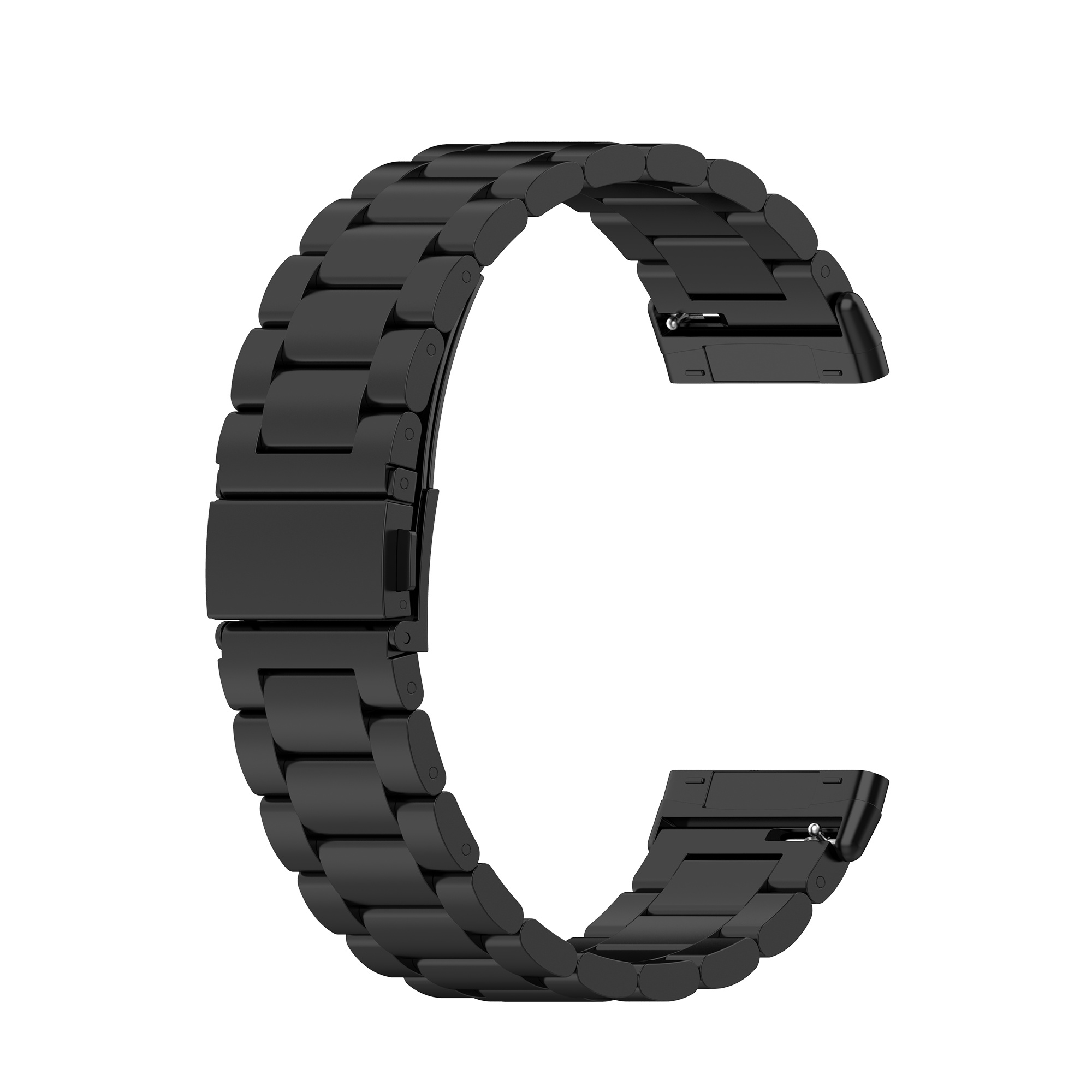 Fitbit Versa 3 / Sense Beads Steel Link Strap - Black