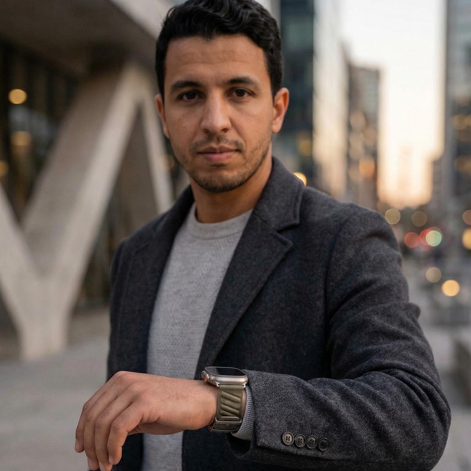 Apple Watch strap Averro - nylon - titanium grey