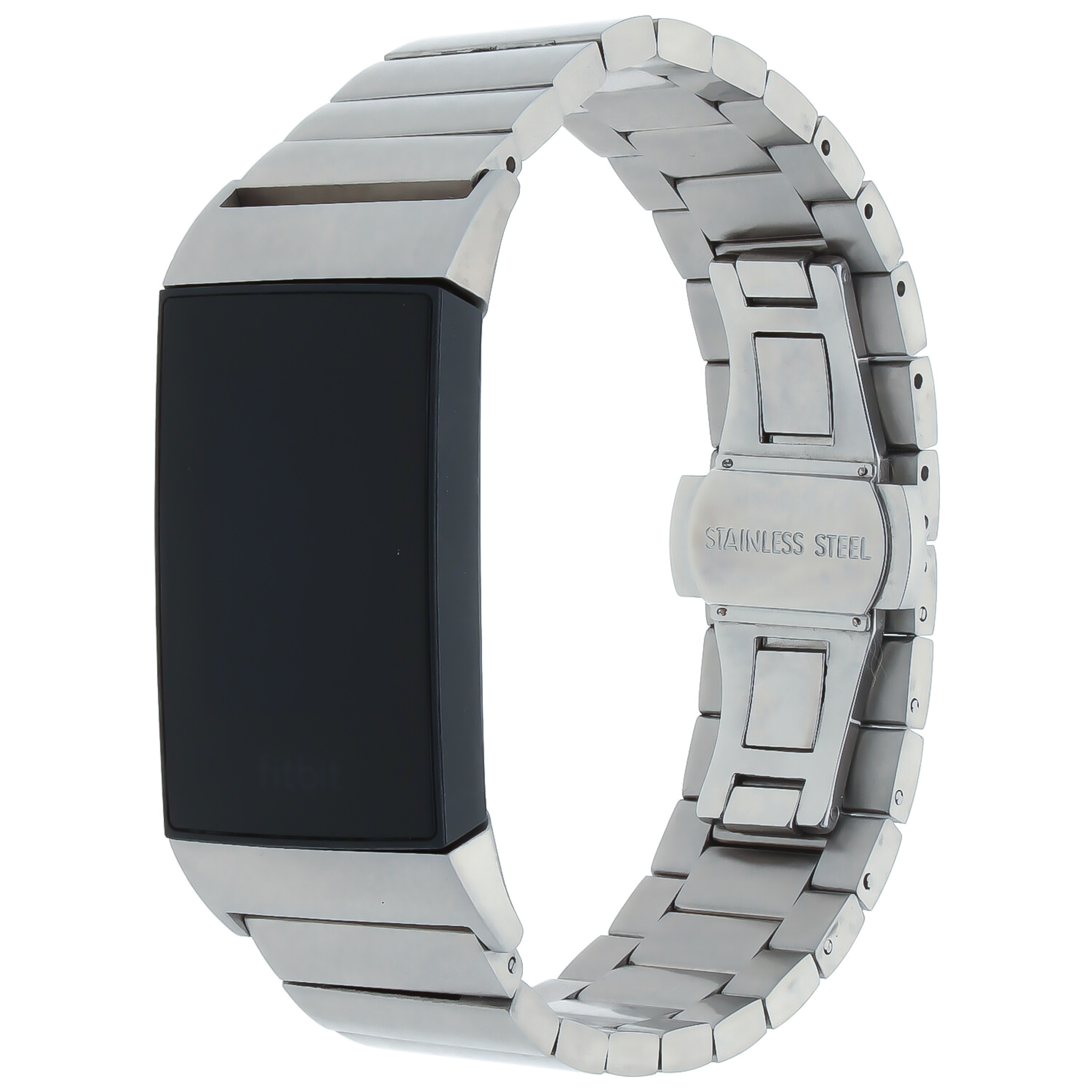 Fitbit Charge 3 &Amp; 4 Steel Link Strap - Silver