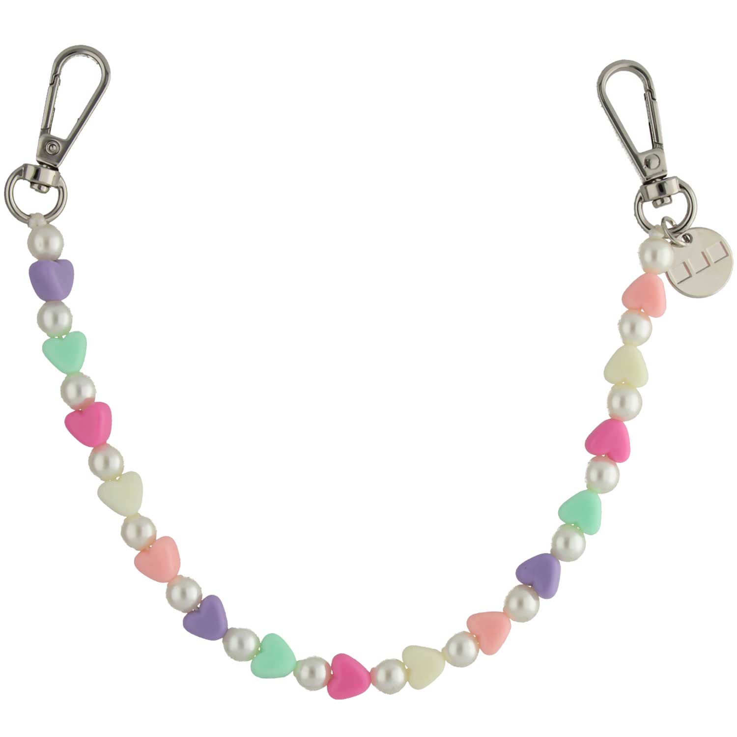 Beach phone cord - multi colour - silver