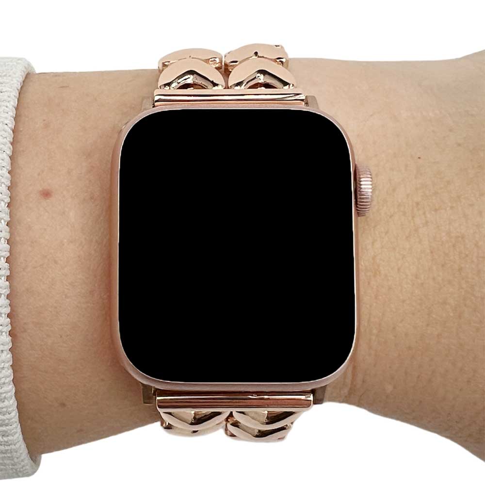 Apple Watch Heart Steel Link Strap - Rose Gold