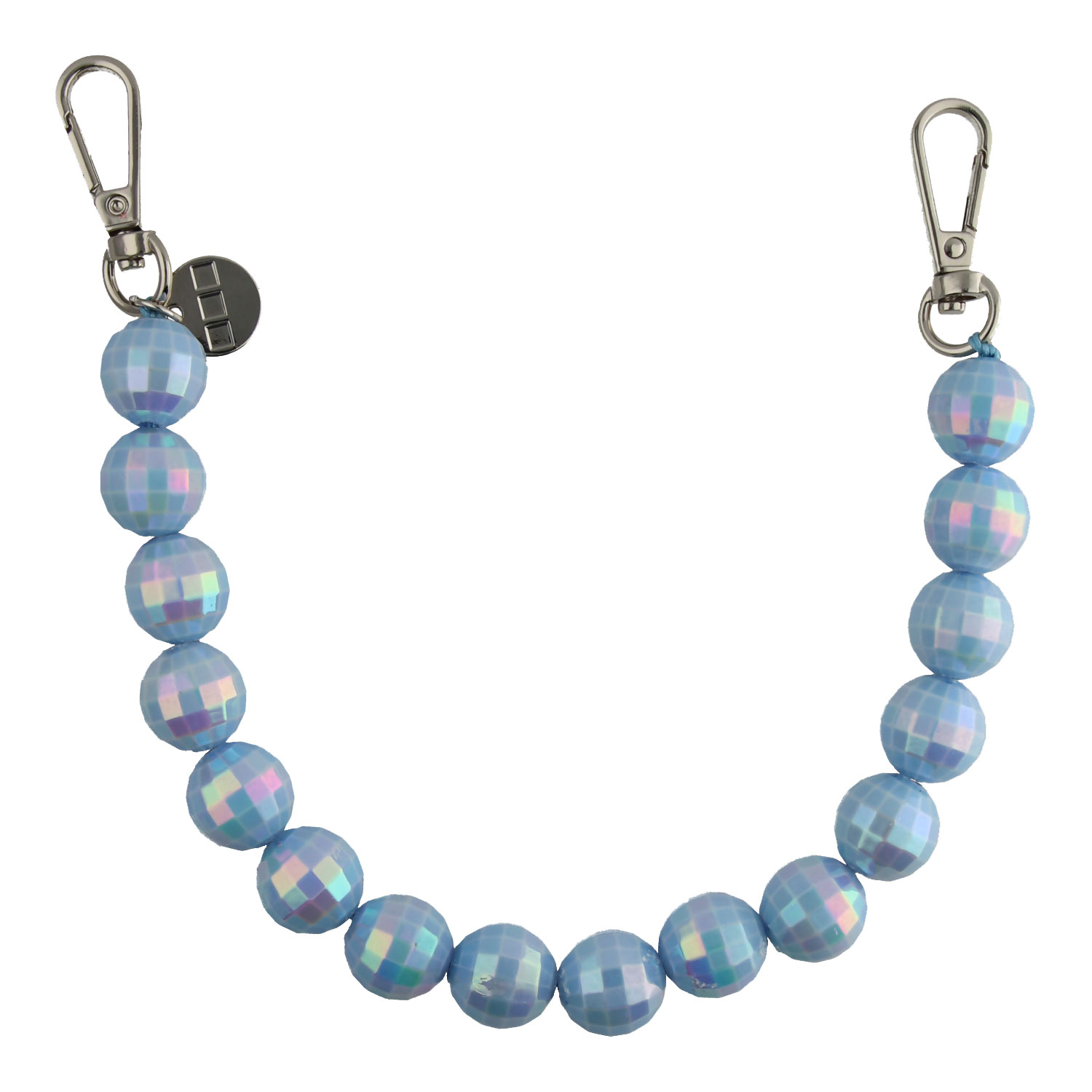 Phone cord disco - blue - silver