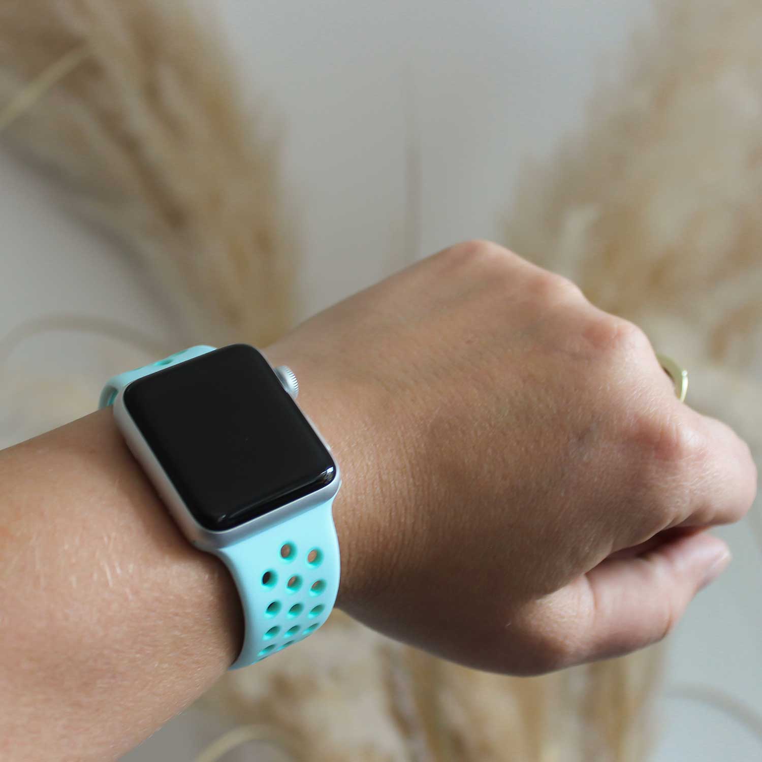 Apple Watch Double Sport Strap - Teal Hue Tropical Twist