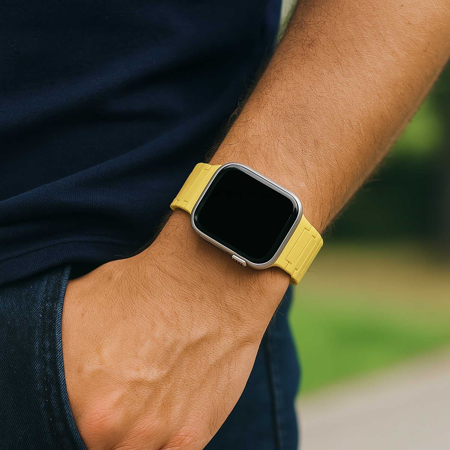 Apple Watch strap Zyro - silicone - yellow