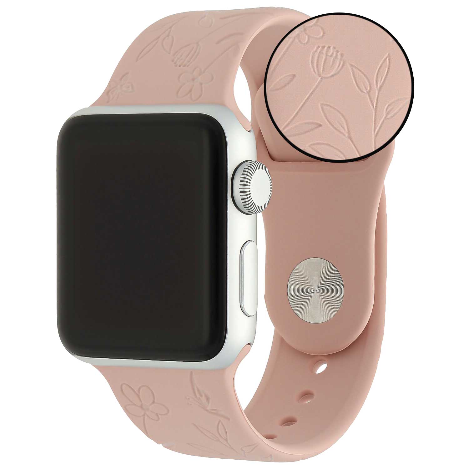 Apple Watch Print Sport Strap - Flowers Pink