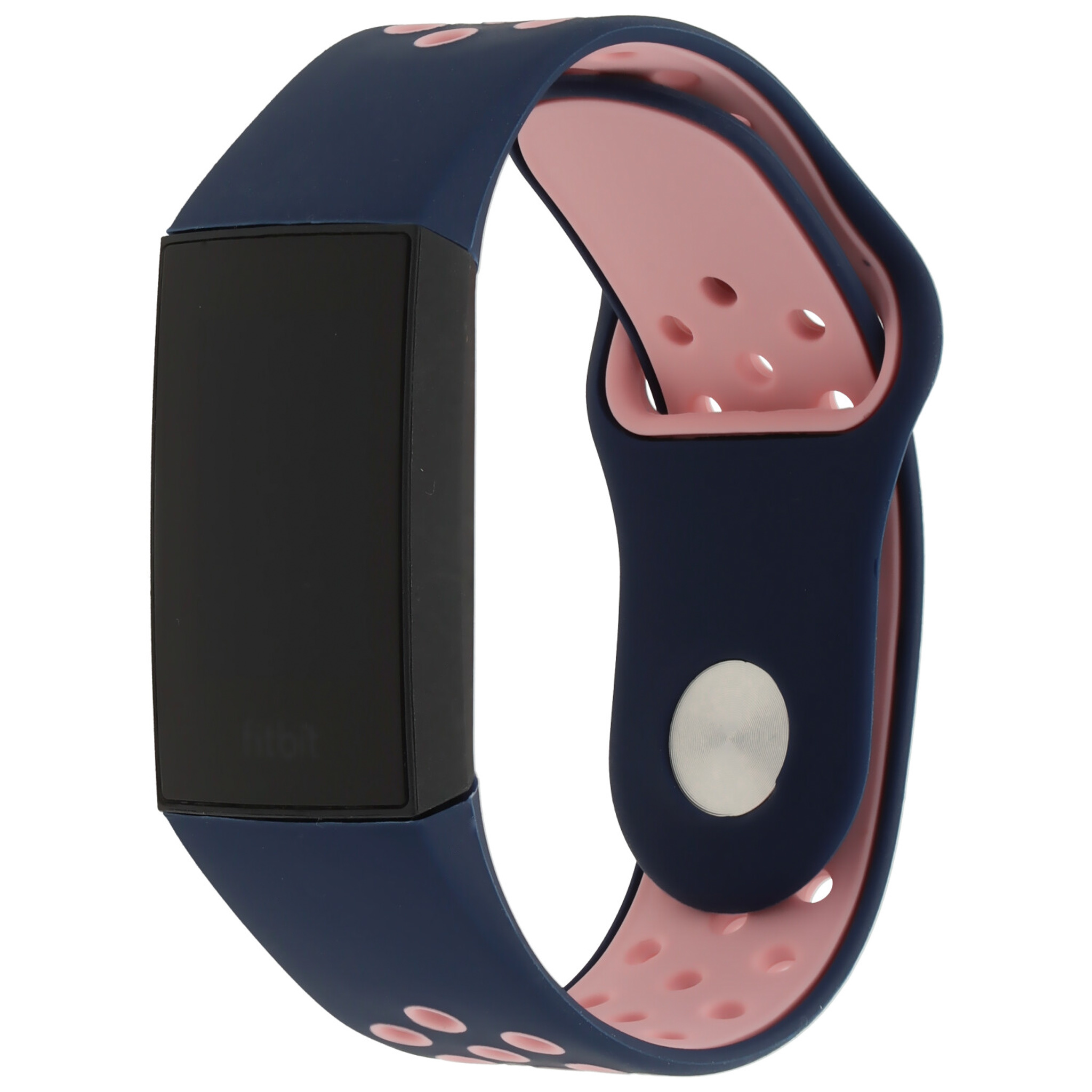 Fitbit Charge 3 &Amp; 4 Double Sport Strap - Dark Blue Pink