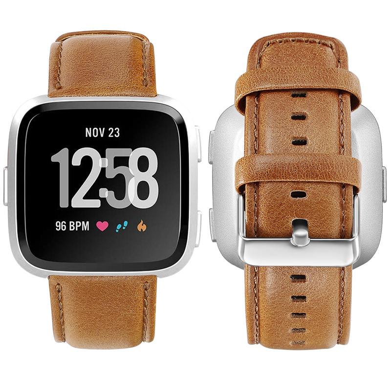 Fitbit Versa Genuine Leather Strap - Light Brown