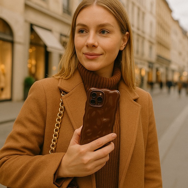 iPhone 15 case Bubble - dark brown