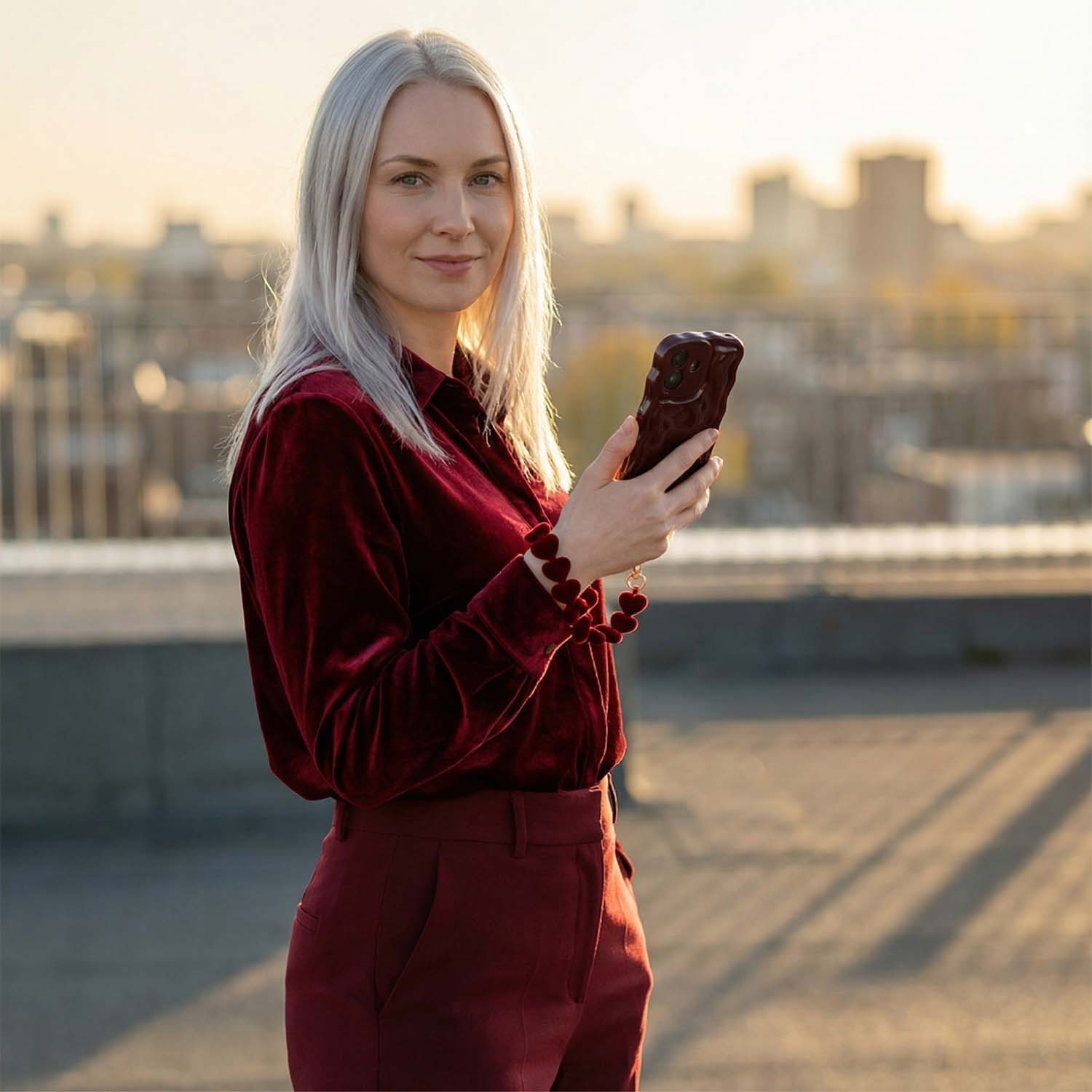 iPhone phone case Sparkle - burgundy