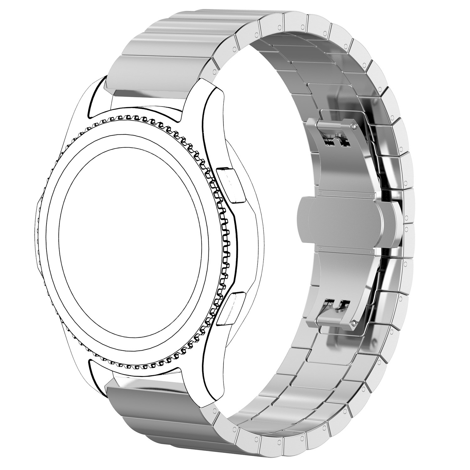 Samsung Galaxy Watch Steel Link Strap - Silver
